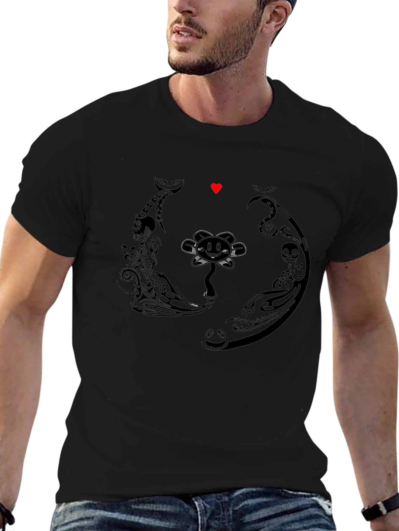 Undertale Flowey Black Graphic Tee