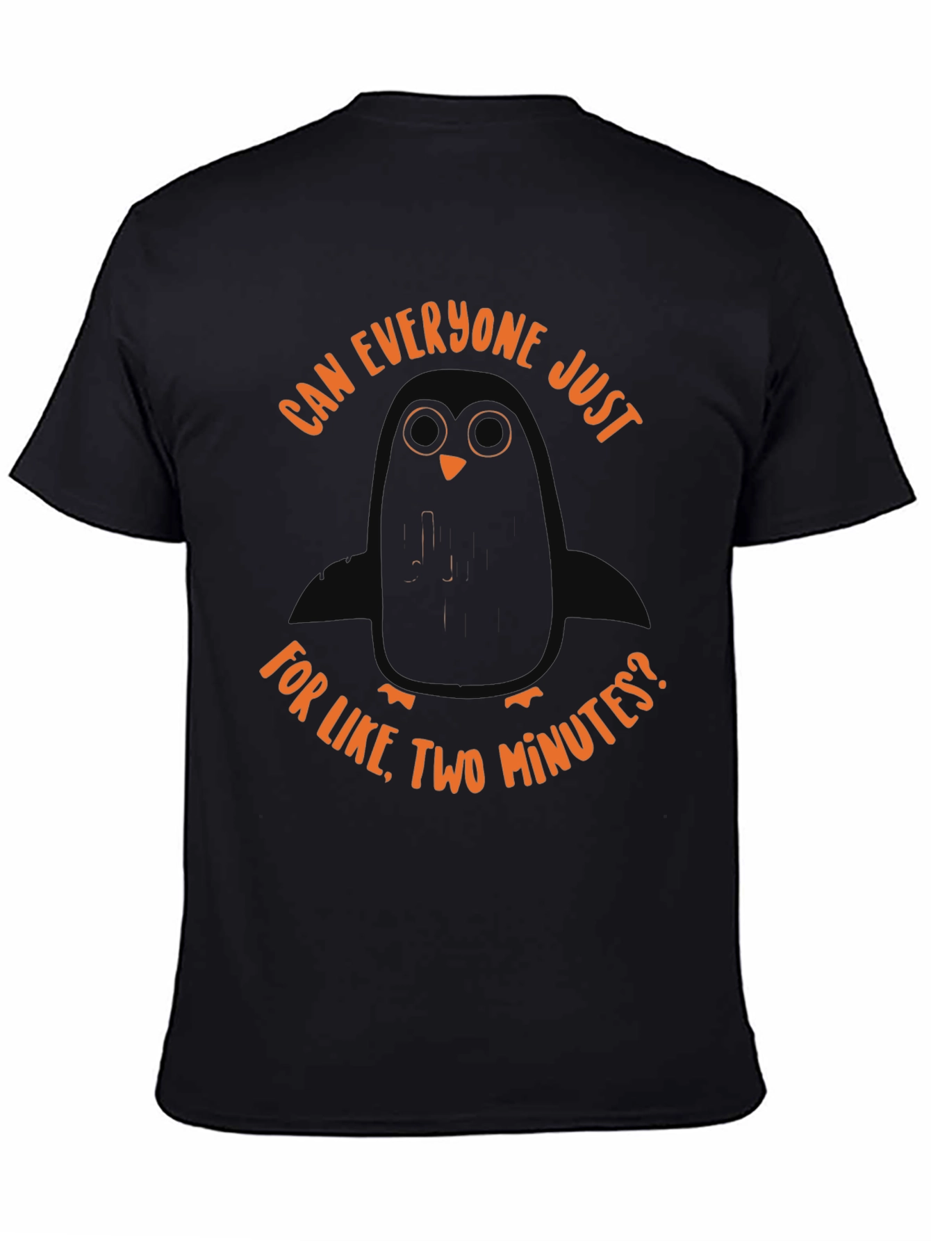 Sarcastic Penguin Graphic Tee - Unisex Black T-Shirt