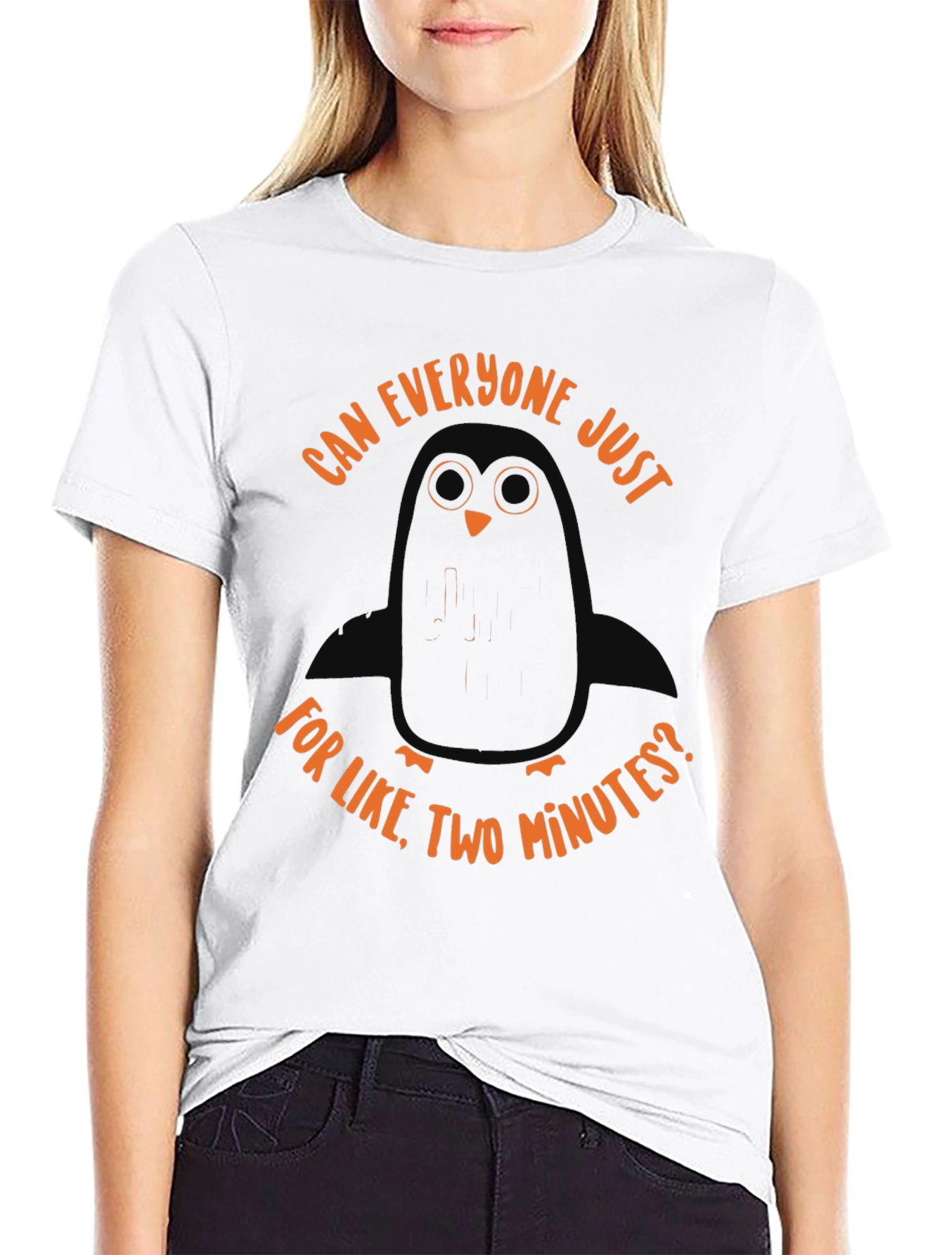 Sarcastic Penguin Graphic Tee - Unisex Black T-Shirt