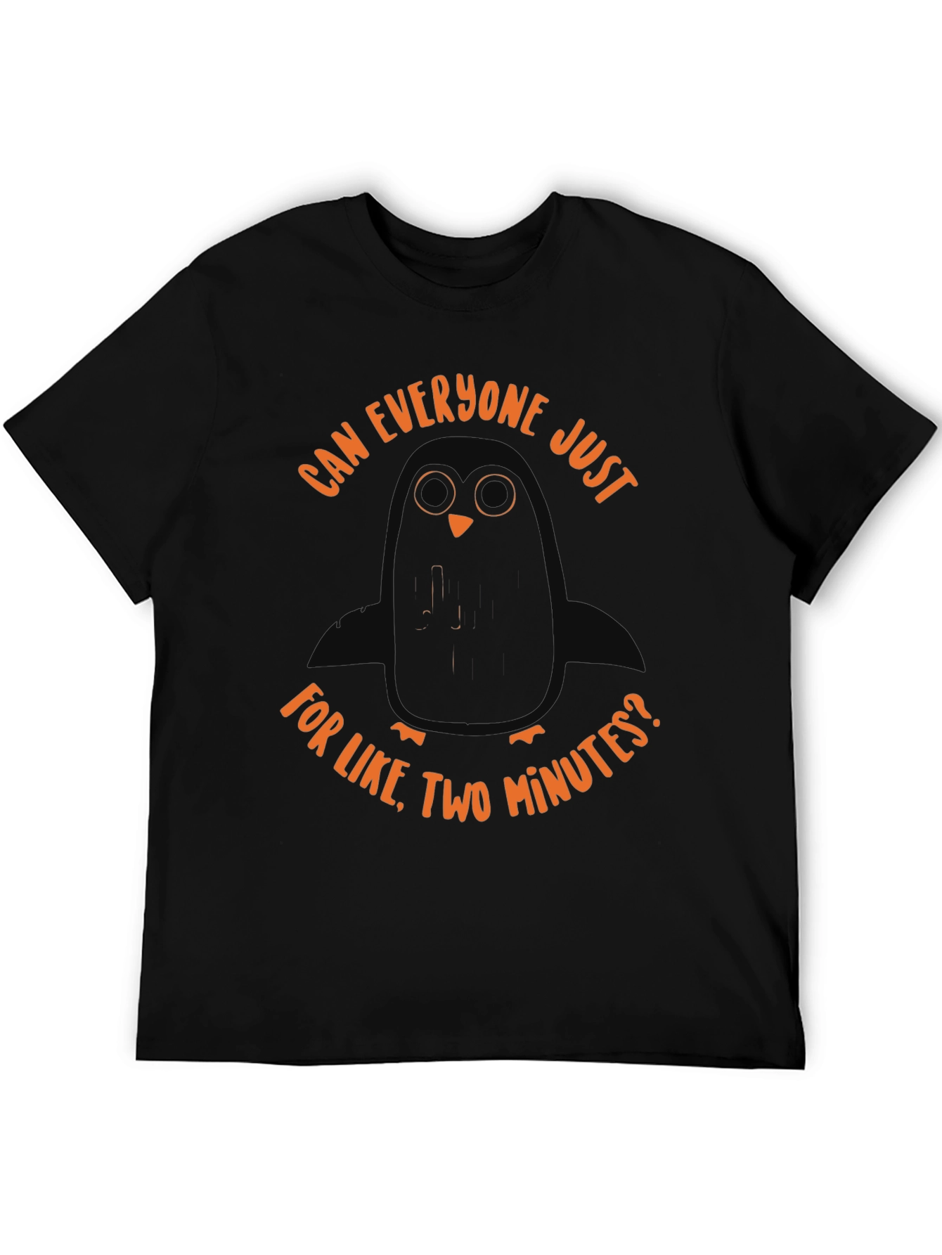Sarcastic Penguin Graphic Tee - Unisex Black T-Shirt