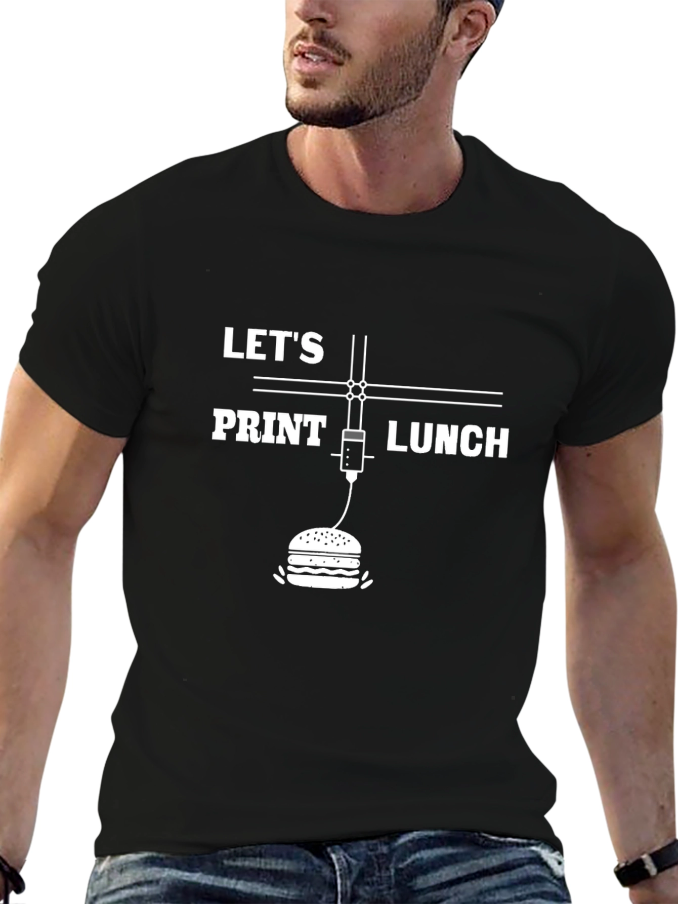 Lets Print Lunch Graphic T-Shirt