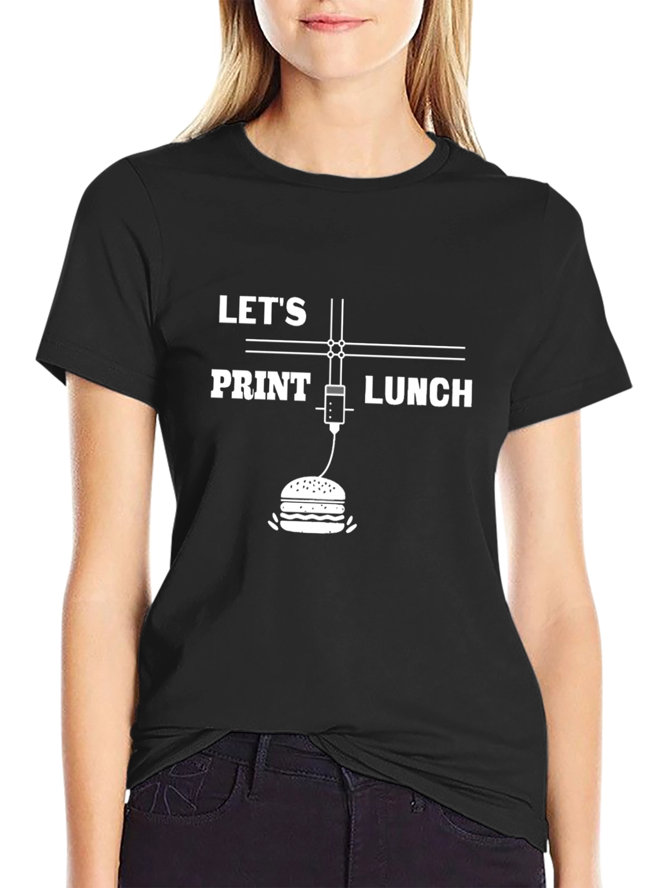 Lets Print Lunch Graphic T-Shirt