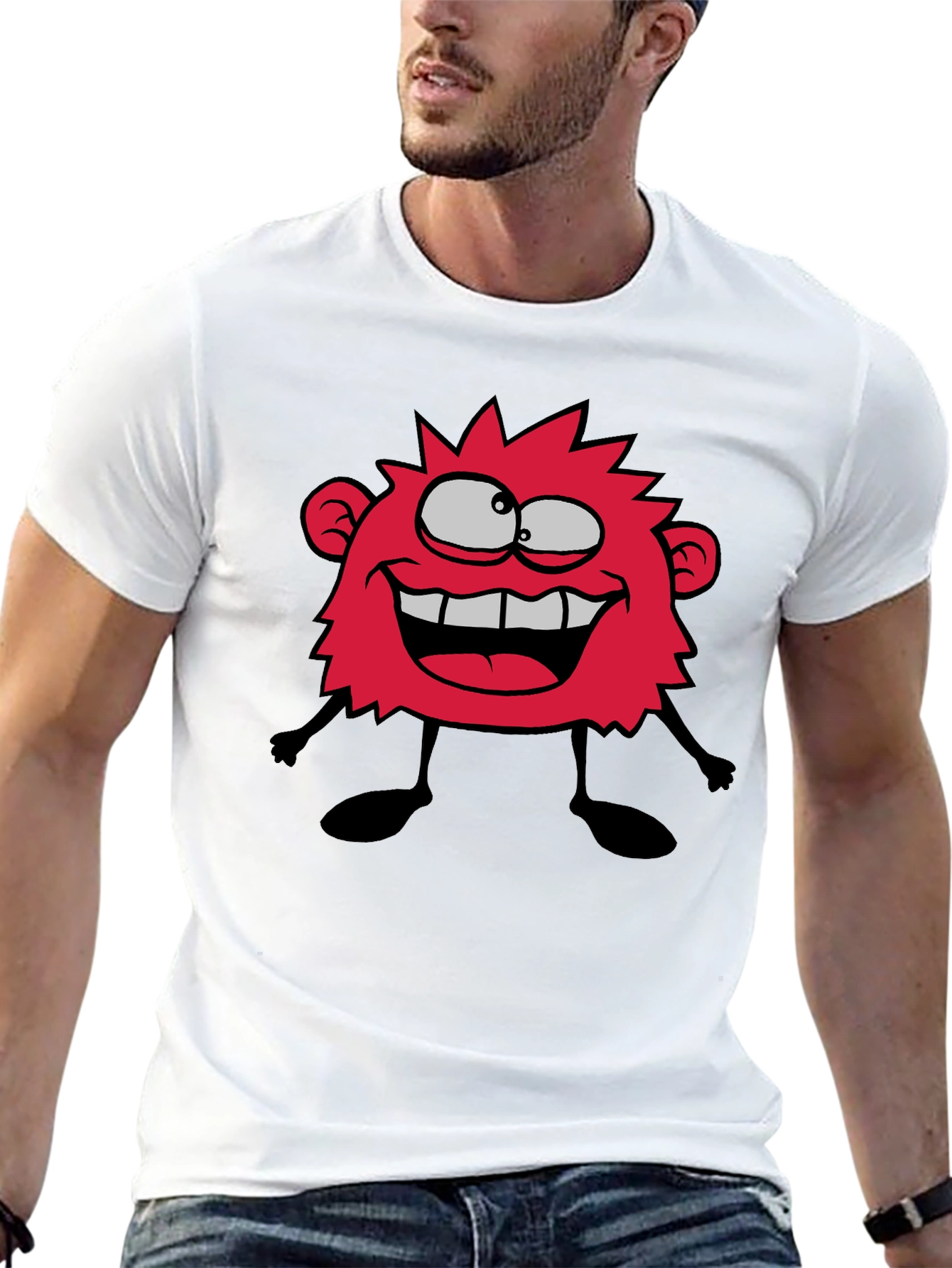 Funny Monster Graphic T-Shirt - Casual Black Tee