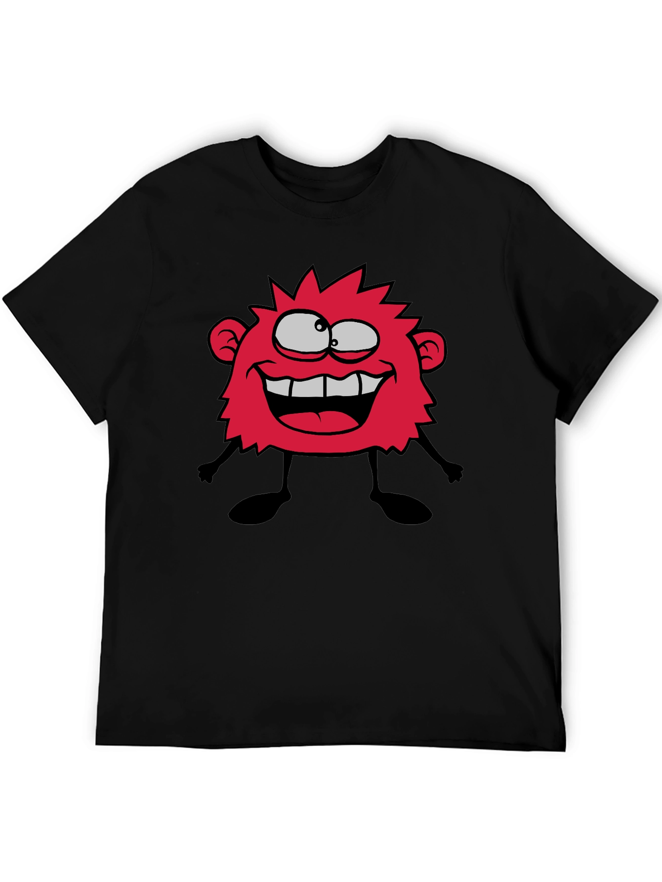 Funny Monster Graphic T-Shirt - Casual Black Tee