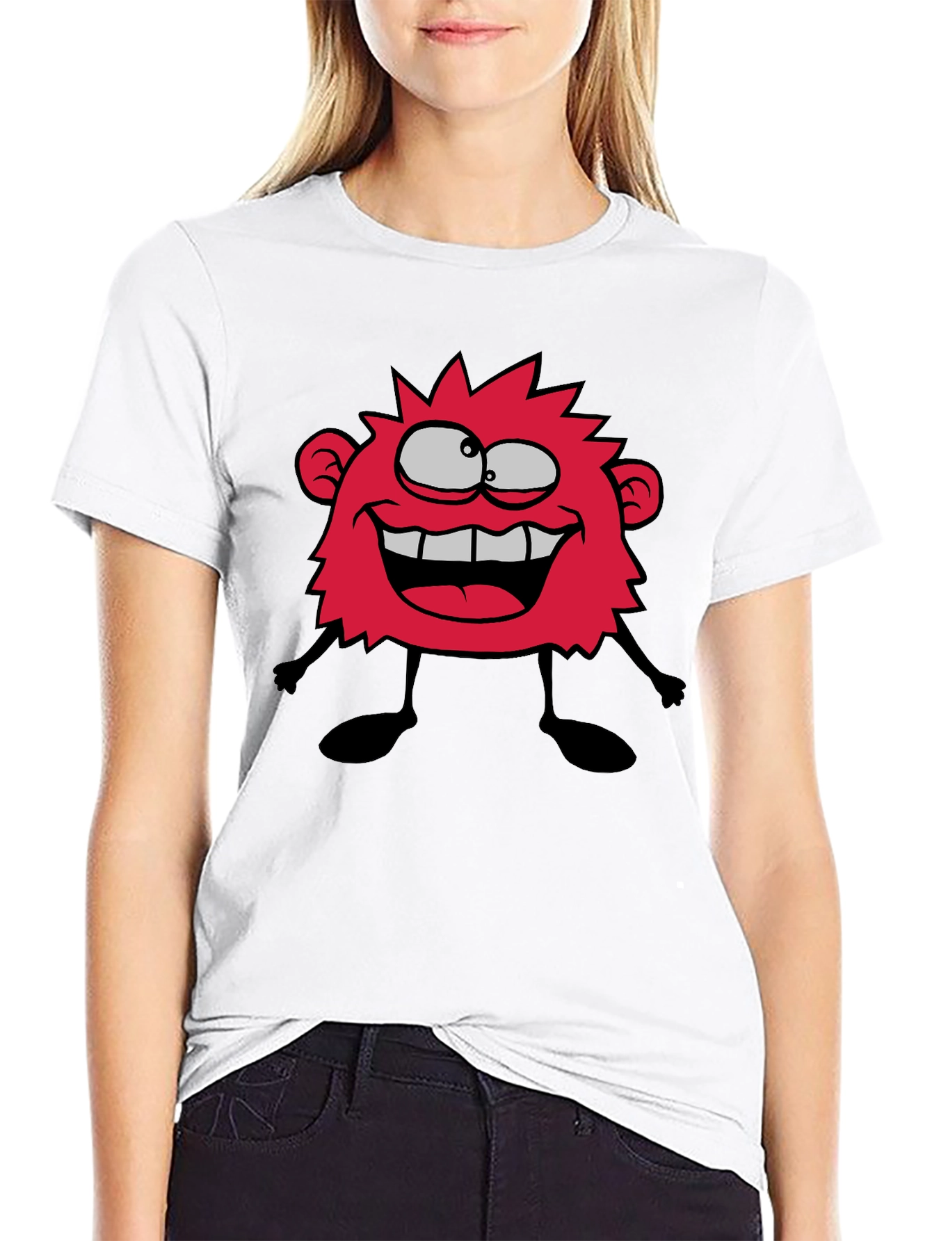 Funny Monster Graphic T-Shirt - Casual Black Tee
