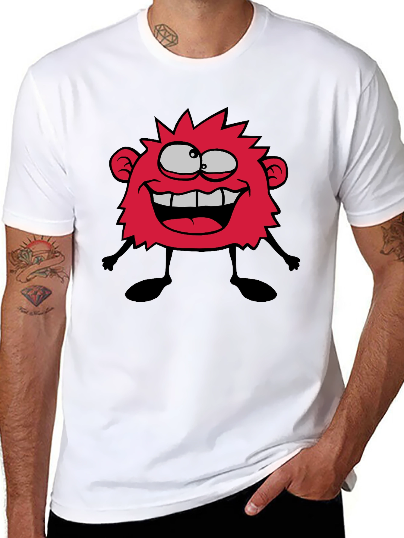 Funny Monster Graphic T-Shirt - Casual Black Tee