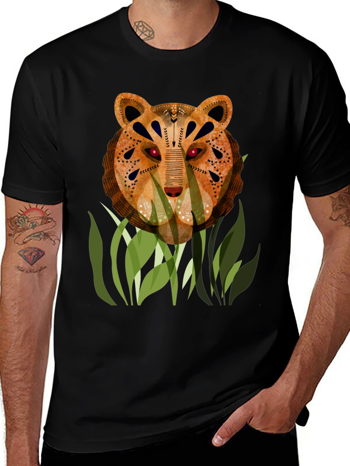 Artistic Tiger Graphic T-Shirt - Unique Design