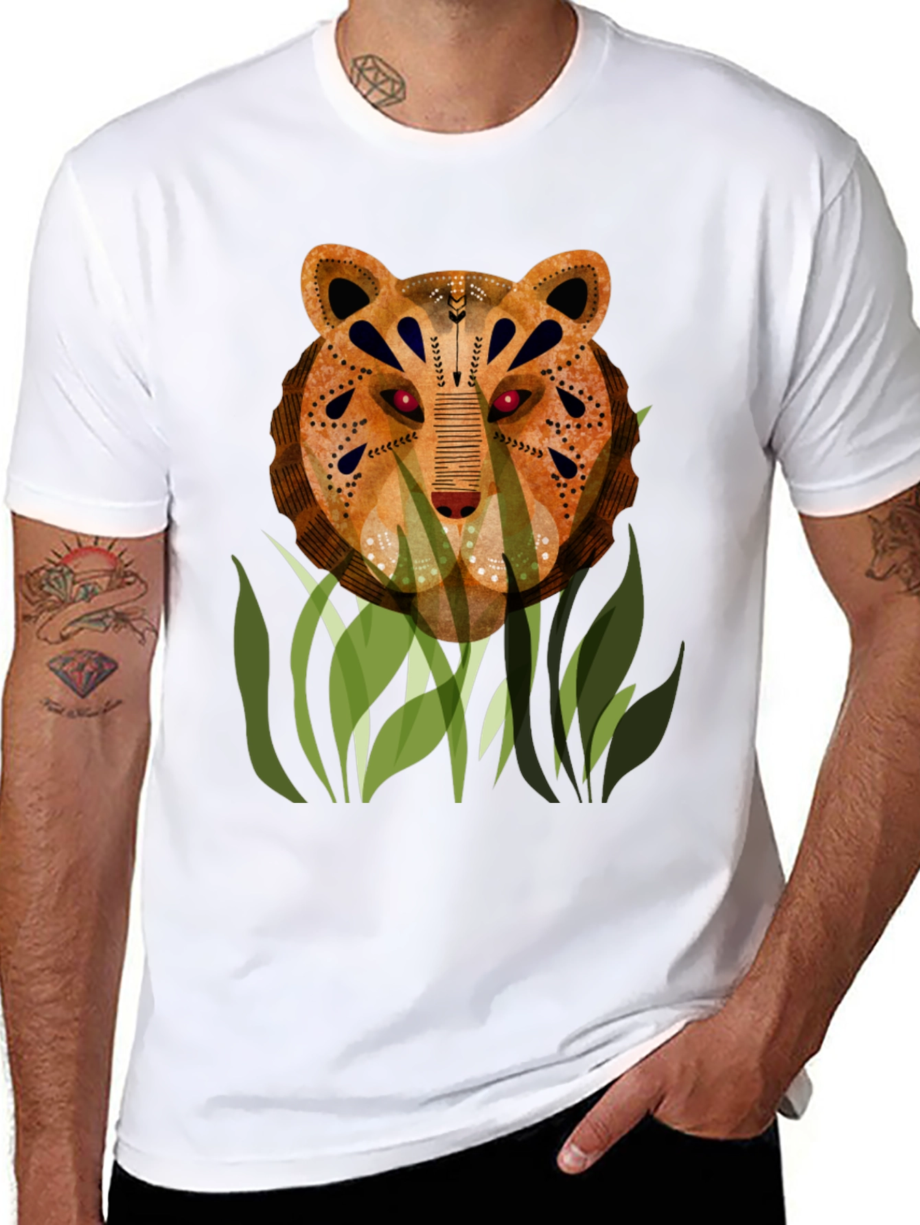 Artistic Tiger Graphic T-Shirt - Unique Design