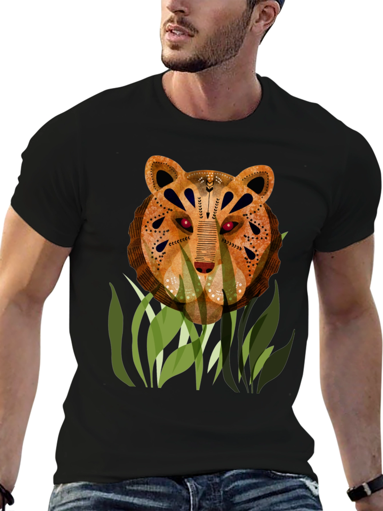 Artistic Tiger Graphic T-Shirt - Unique Design
