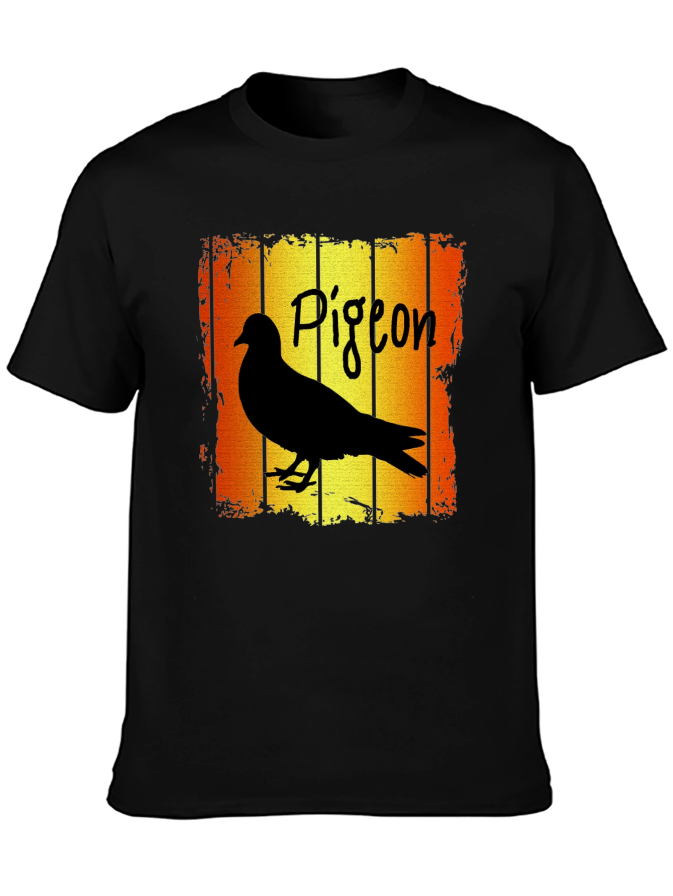 Pigeon T-Shirt - Retro Style Black Tee