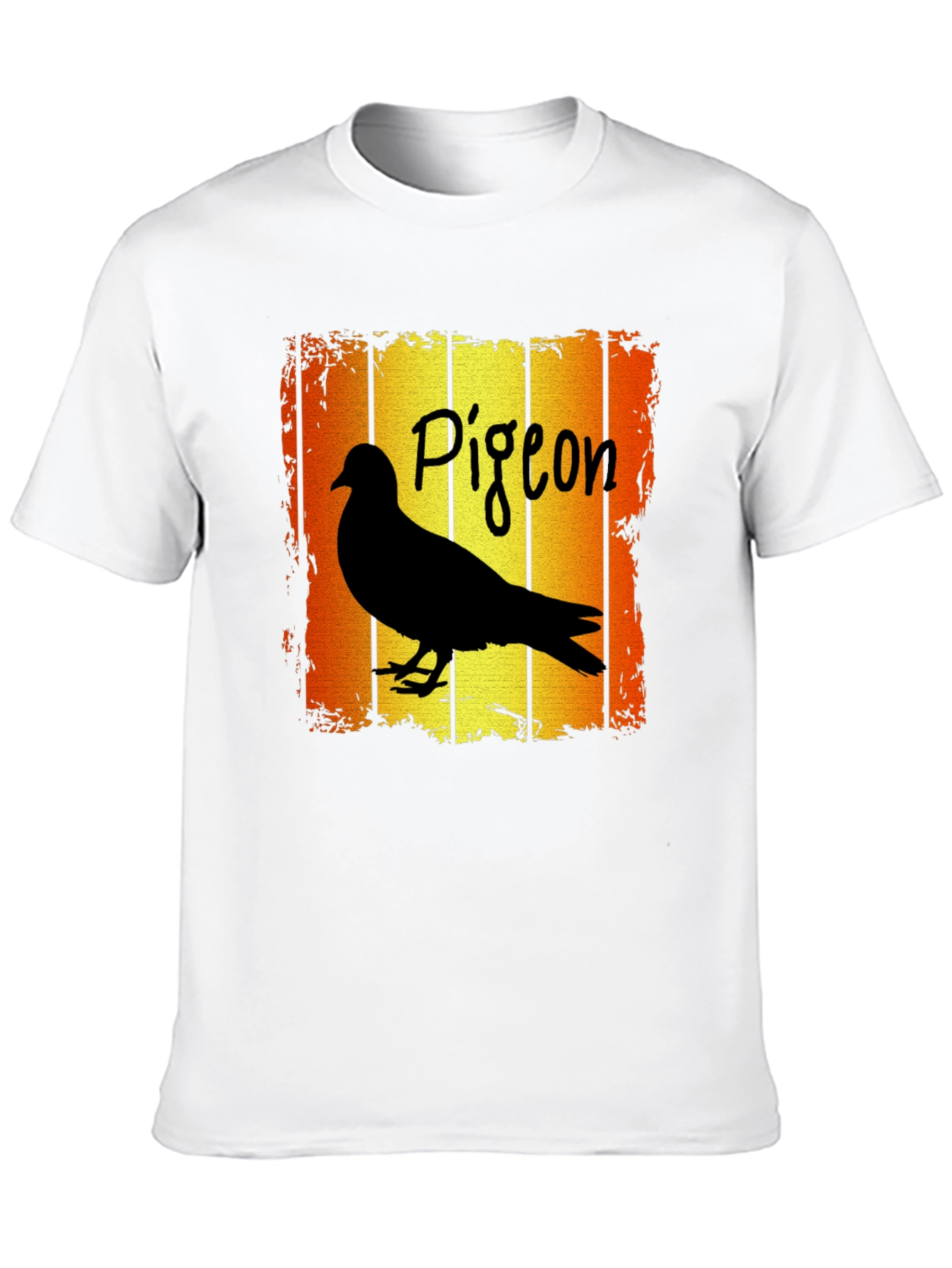 Pigeon T-Shirt - Retro Style Black Tee
