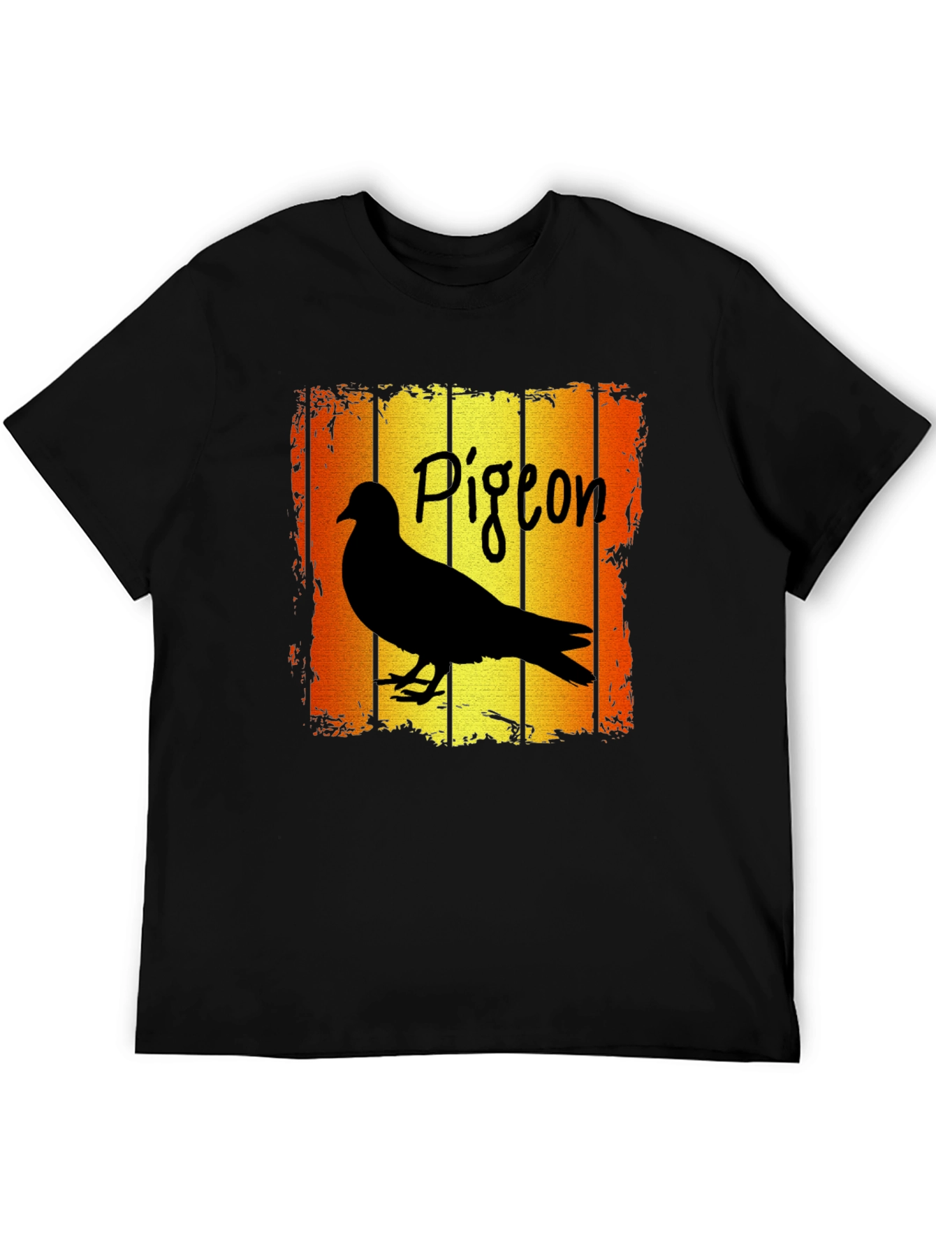 Pigeon T-Shirt - Retro Style Black Tee