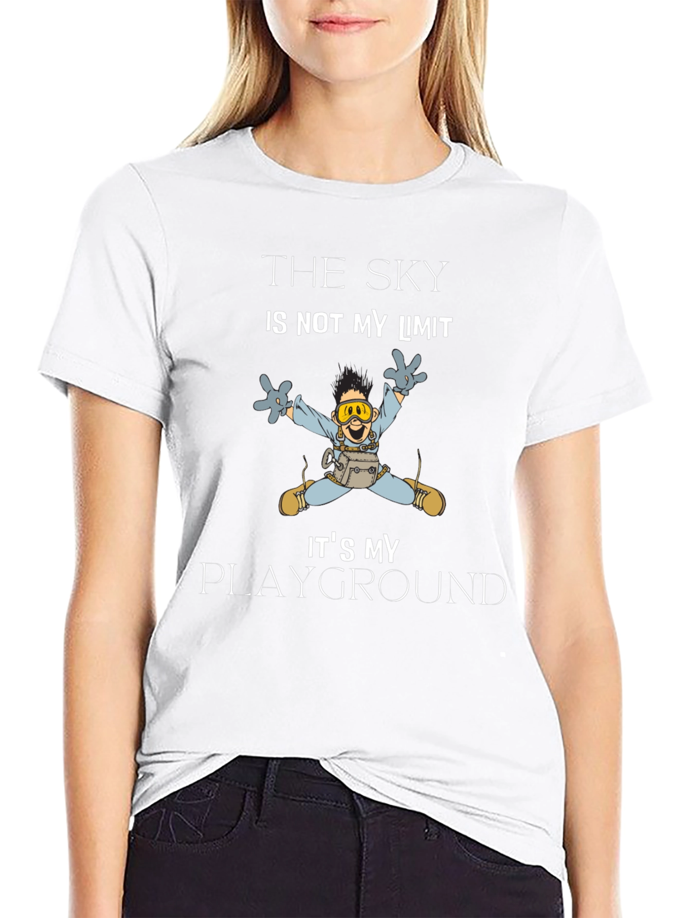Skydiving Cartoon Graphic Tee