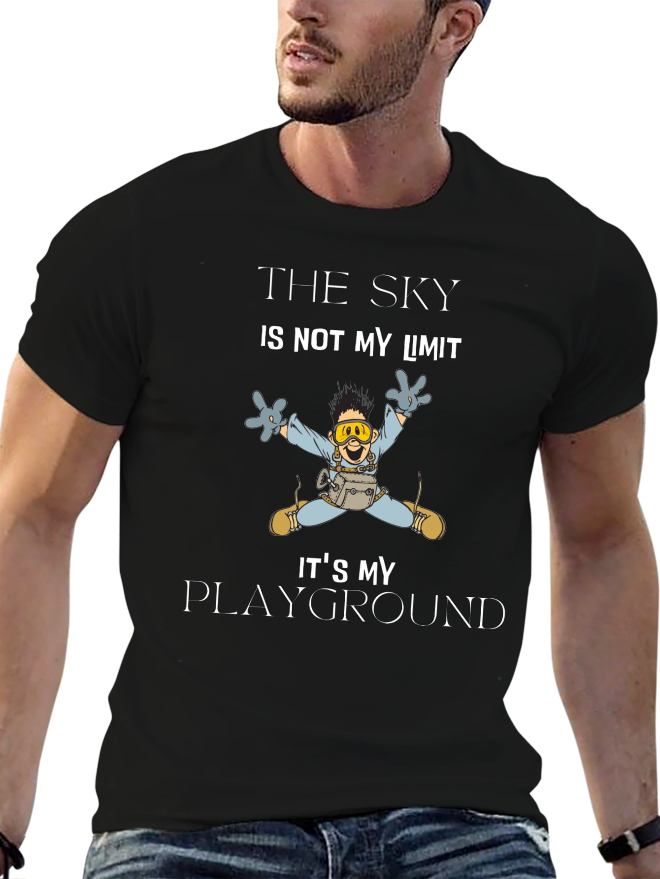 Skydiving Cartoon Graphic Tee