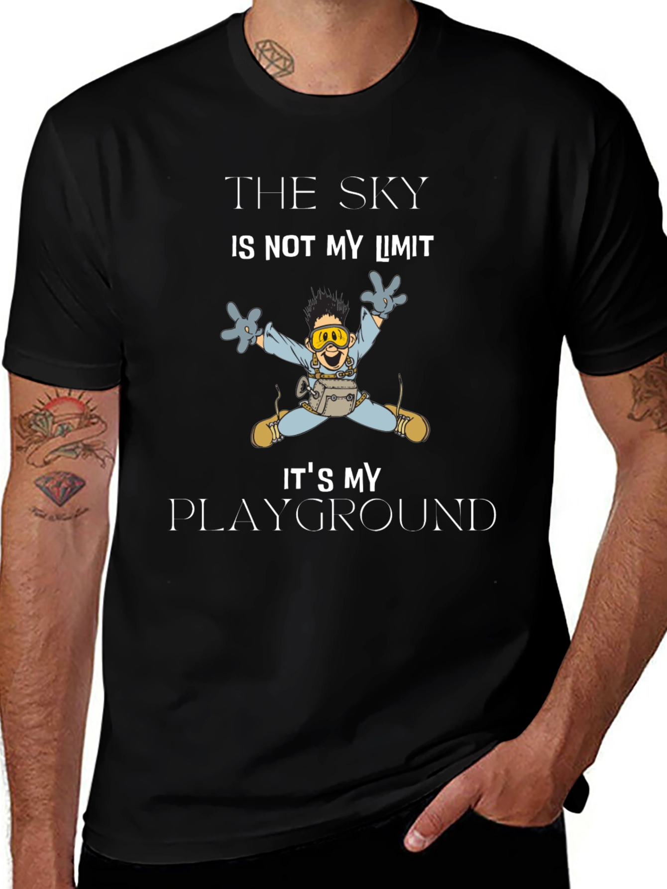 Skydiving Cartoon Graphic Tee