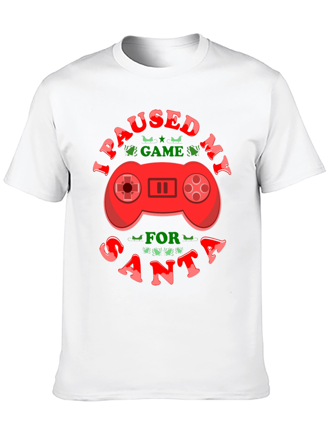 I Paused My Game For Santa Black T-Shirt