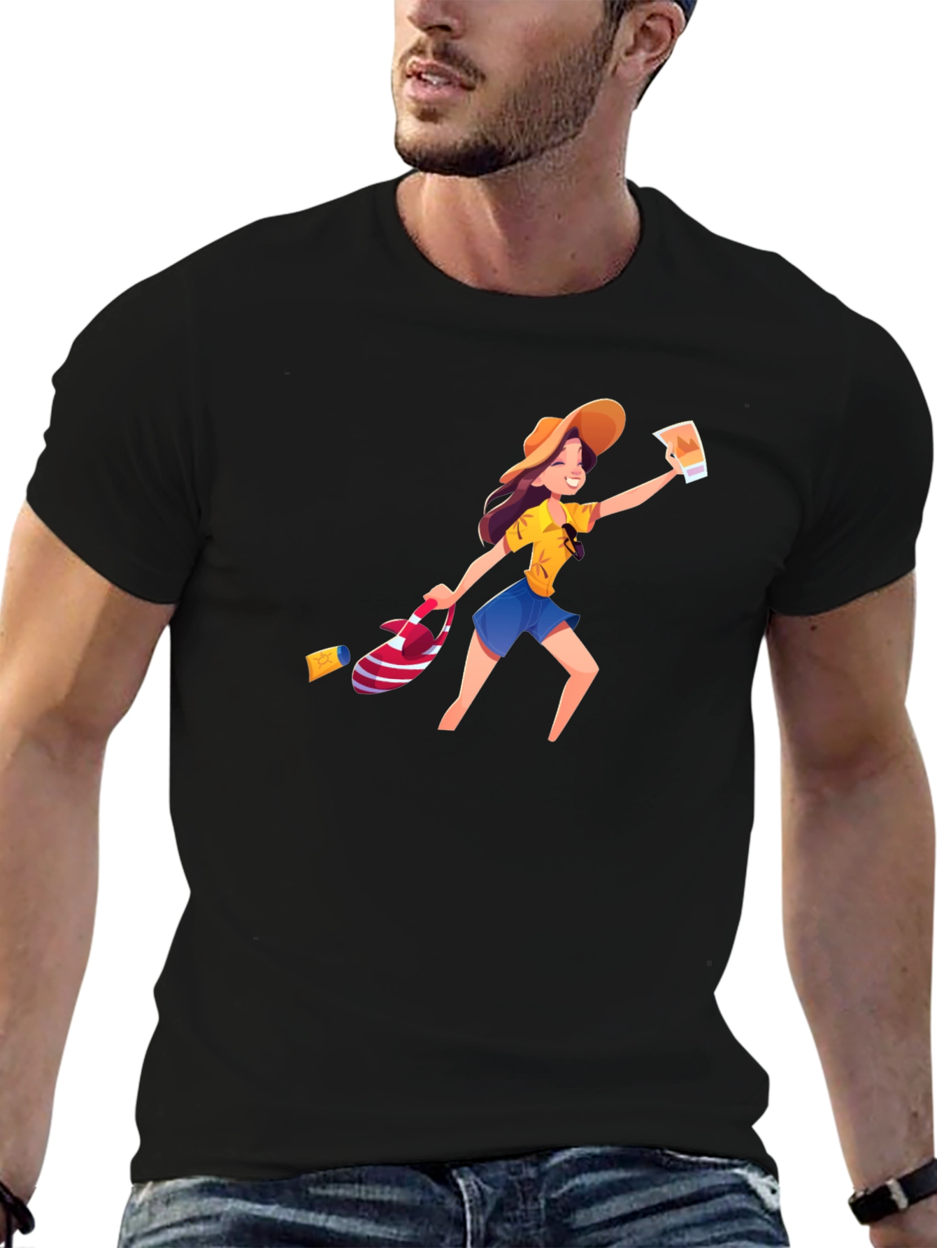 Fun Tourist Graphic Tee - Black Unisex