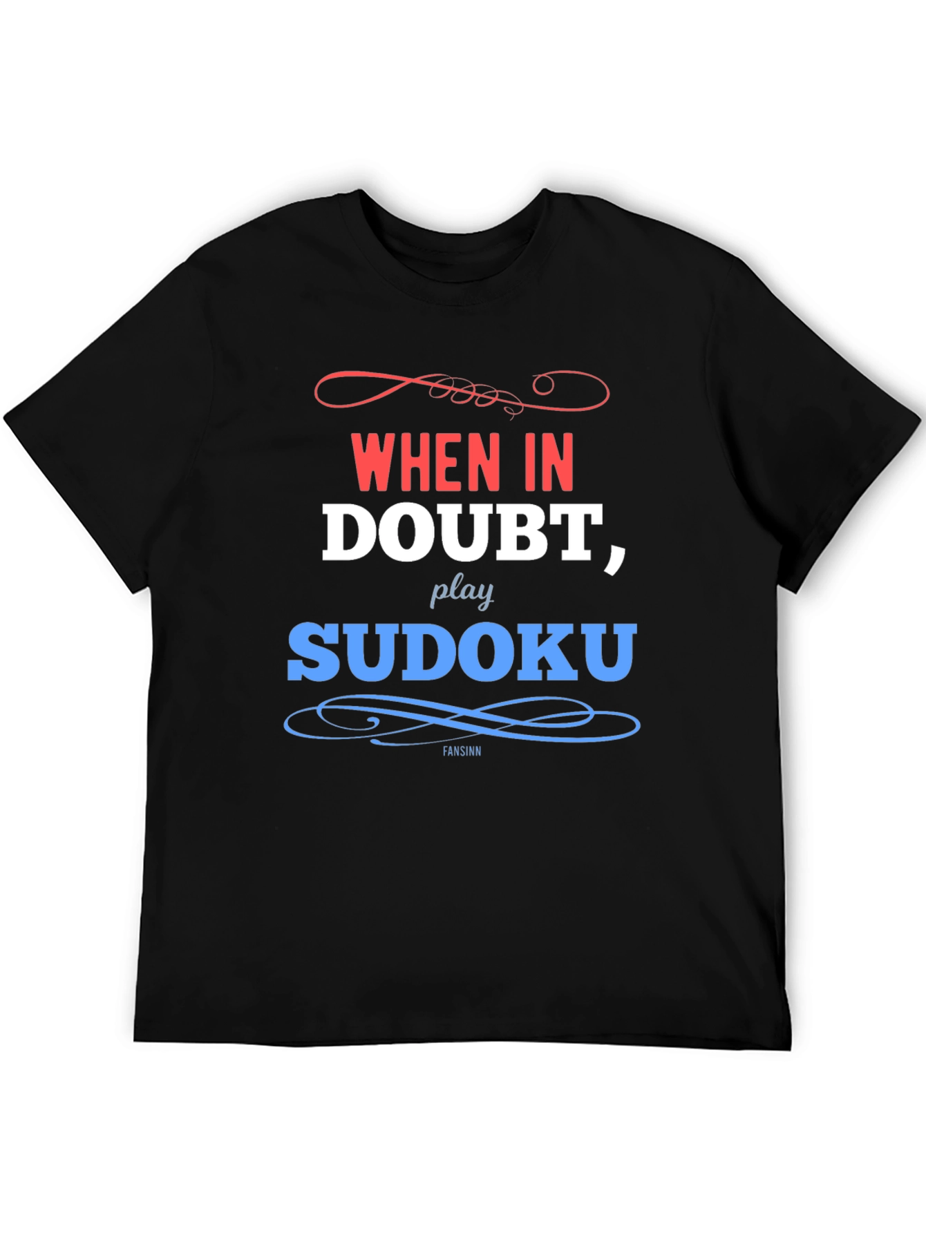 When In Doubt Play Sudoku Black T-Shirt