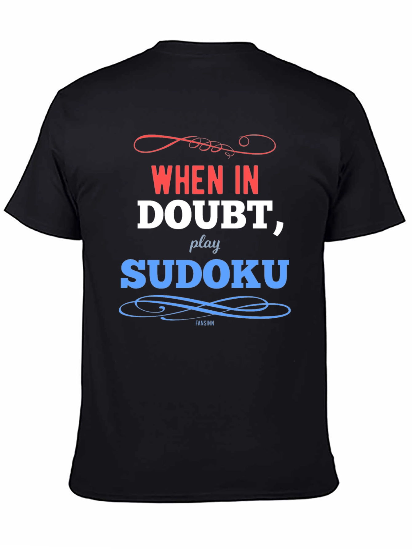 When In Doubt Play Sudoku Black T-Shirt