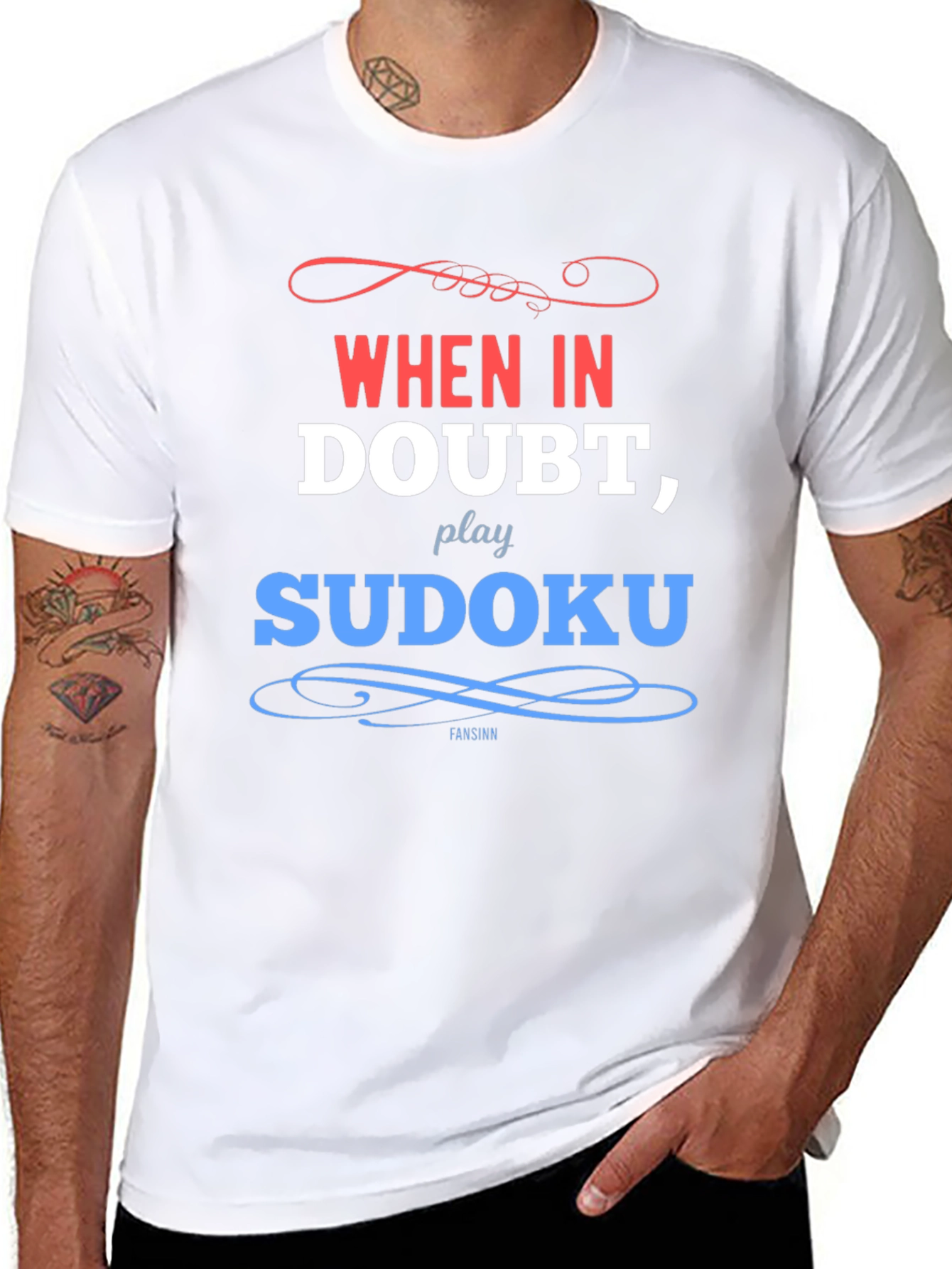 When In Doubt Play Sudoku Black T-Shirt