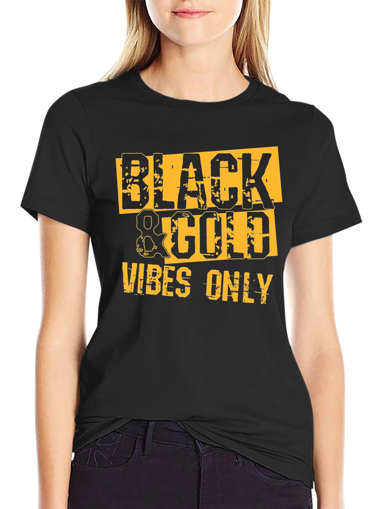 Black & Gold Vibes Only Graphic Tee