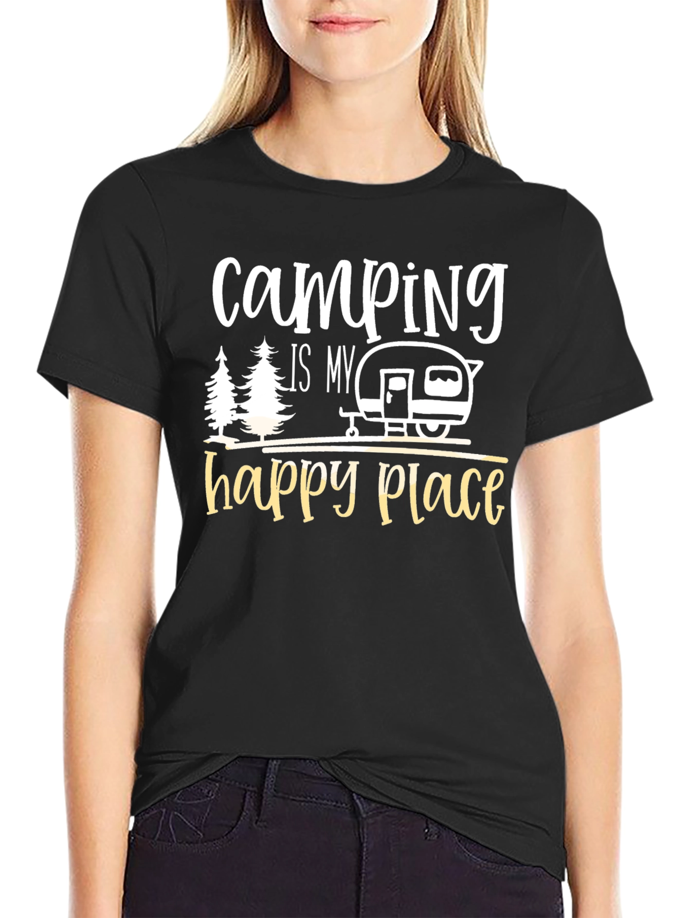 Camping Is My Happy Place Graphic Tee
