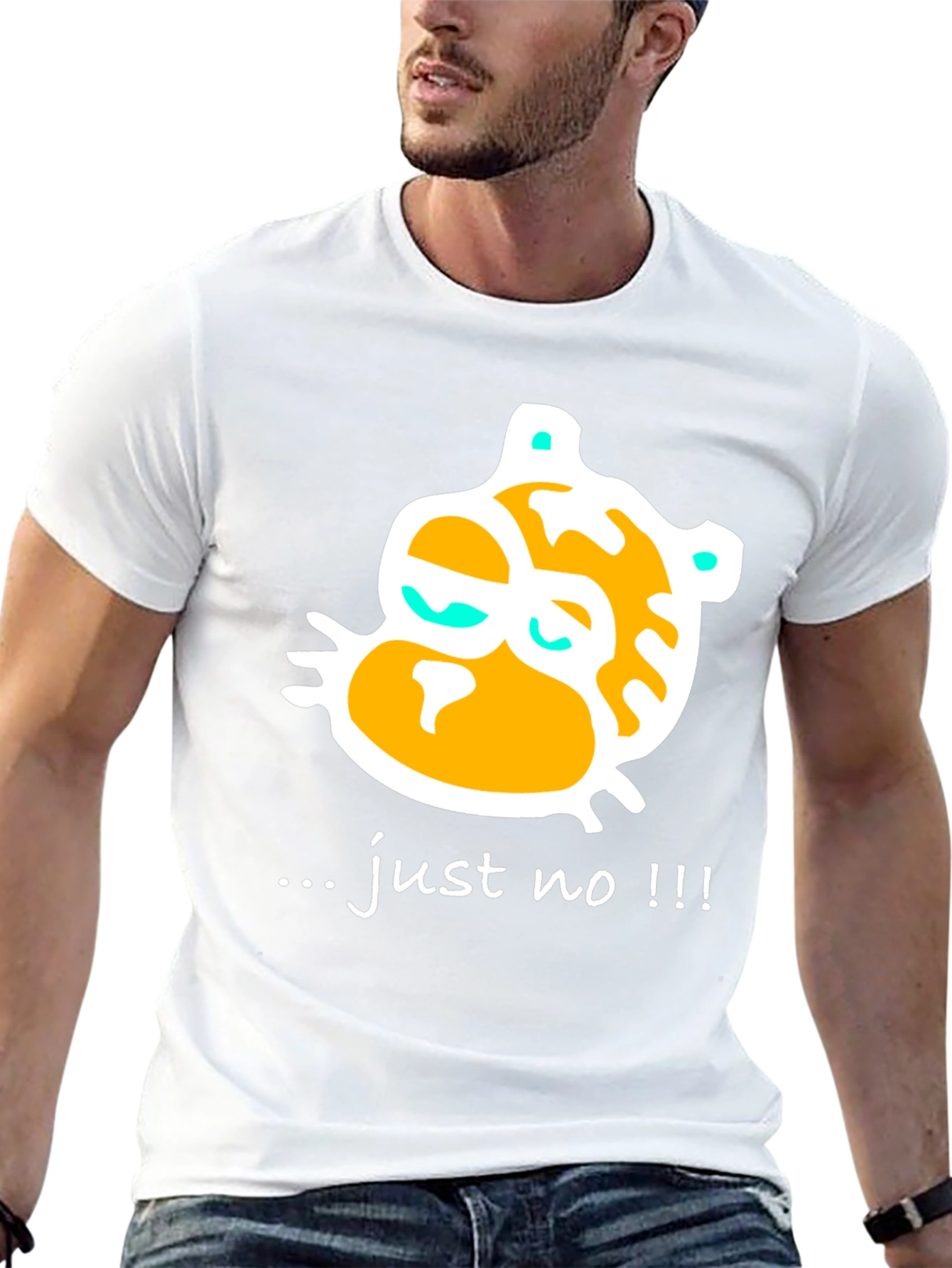 Funny Just No Graphic Print Black T-Shirt