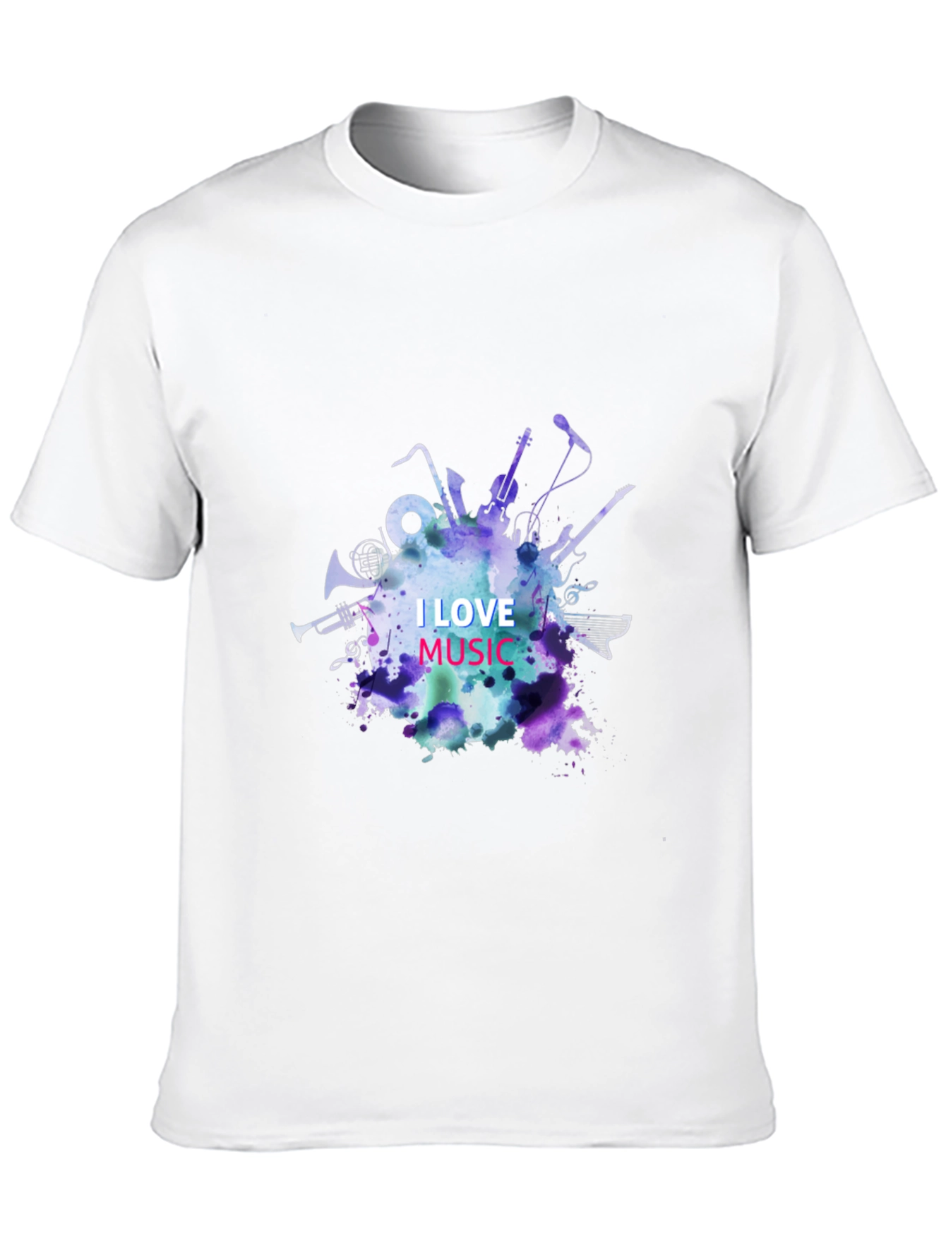 I Love Music Graphic Tee - Black Unisex T-Shirt