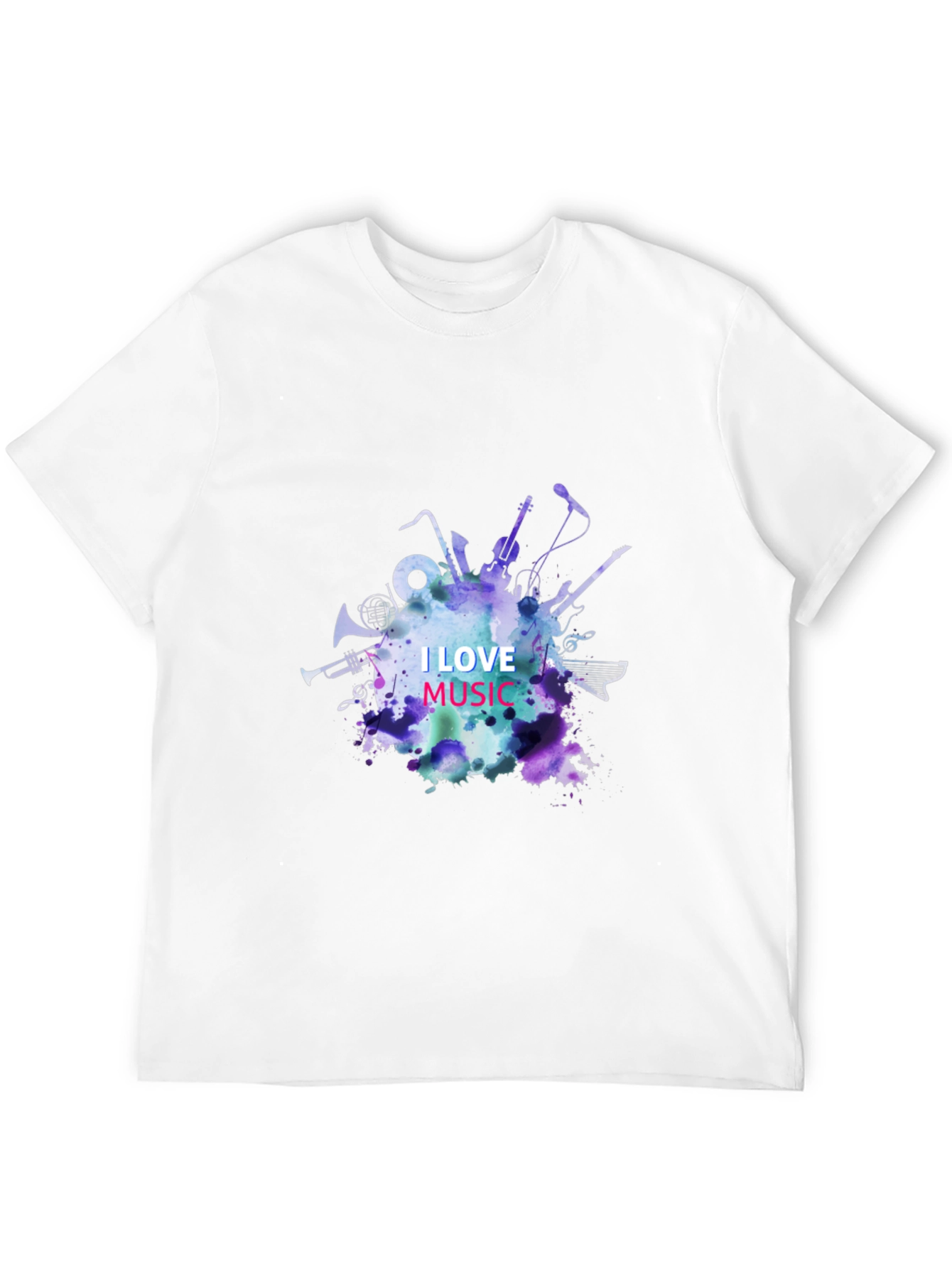 I Love Music Graphic Tee - Black Unisex T-Shirt