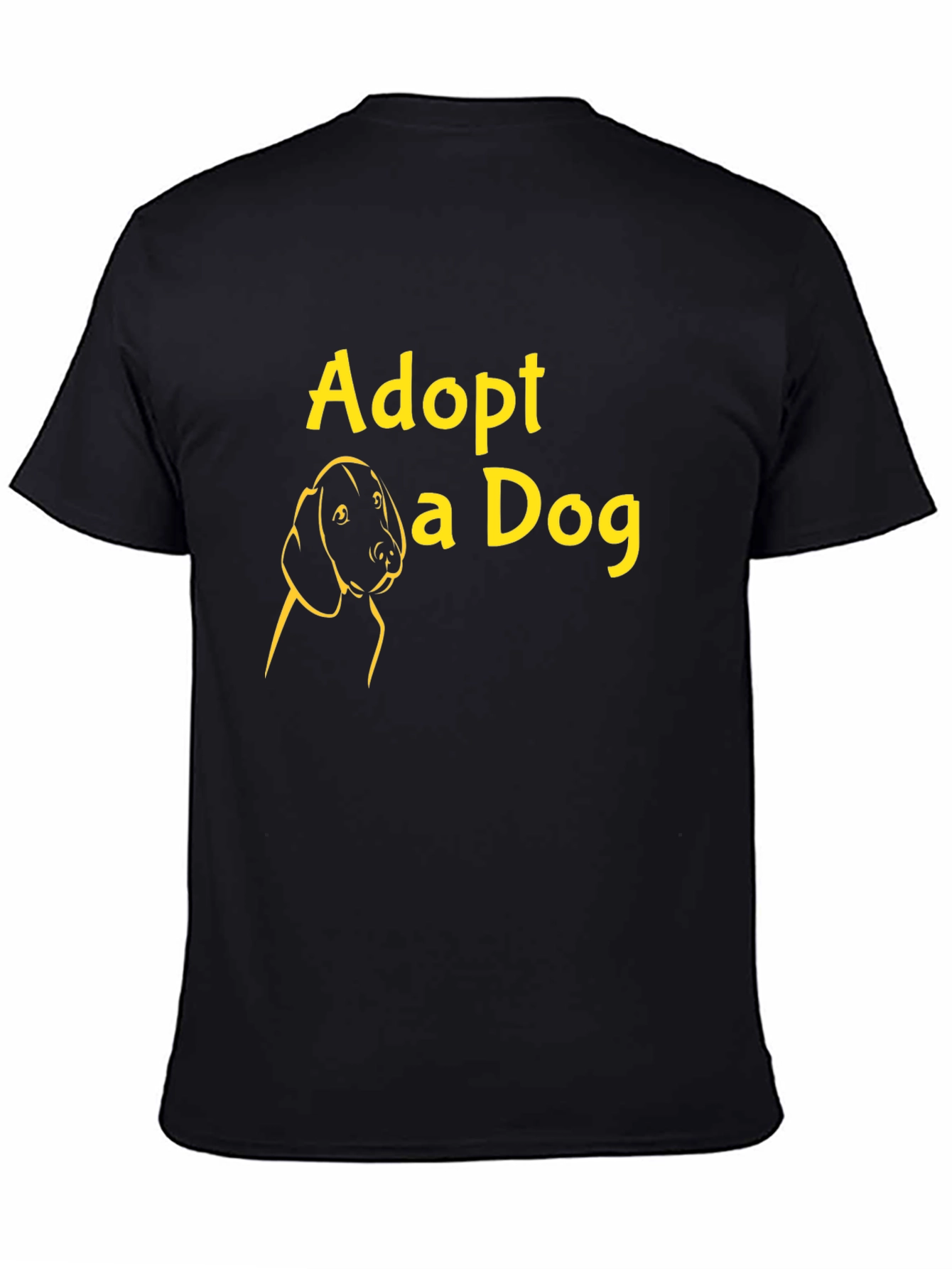Adopt a Dog Graphic Tee - Black Casual T-Shirt