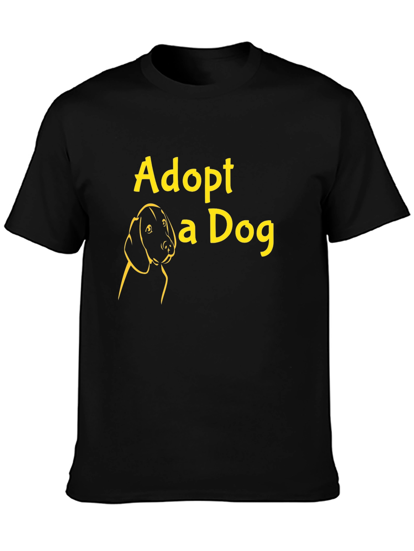 Adopt a Dog Graphic Tee - Black Casual T-Shirt