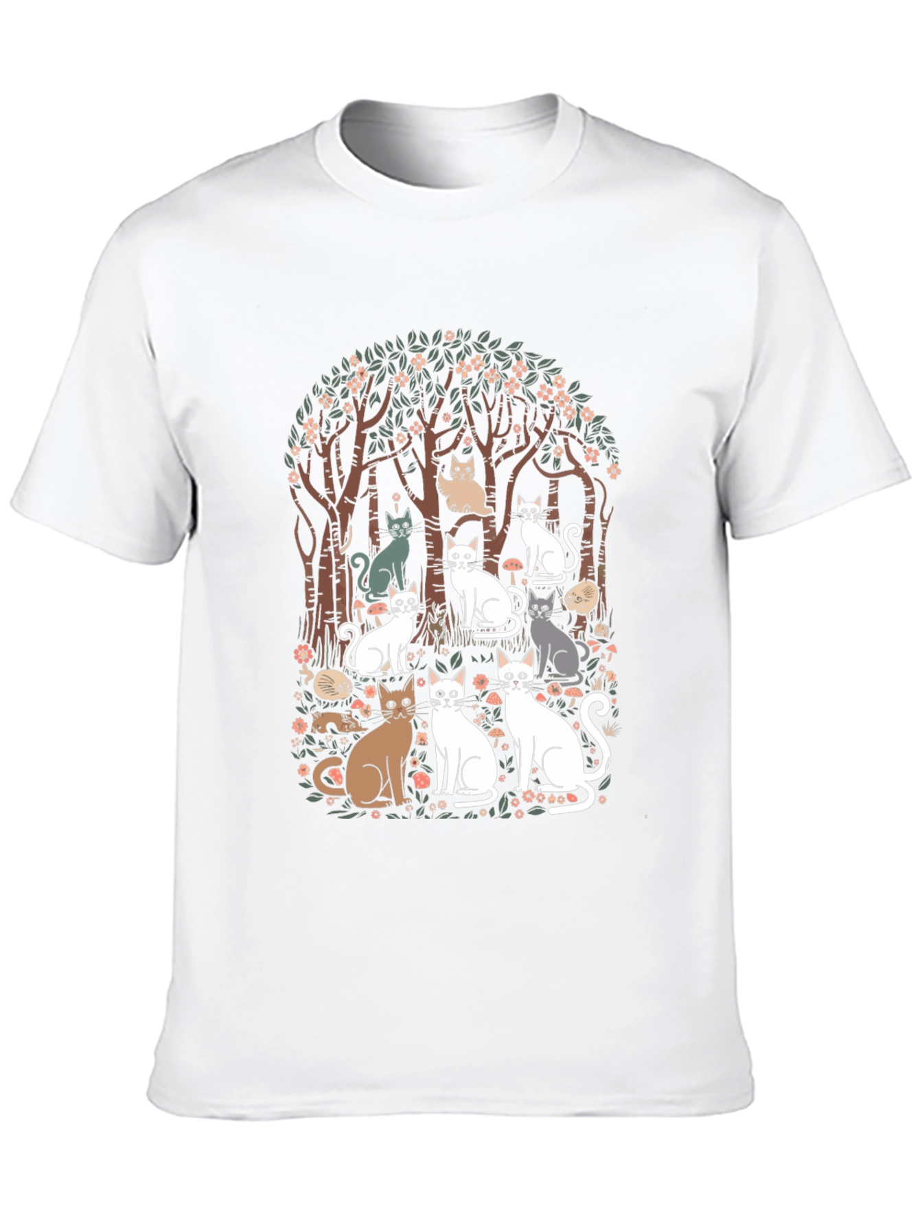 Cats in the Forest Graphic Tee - Black