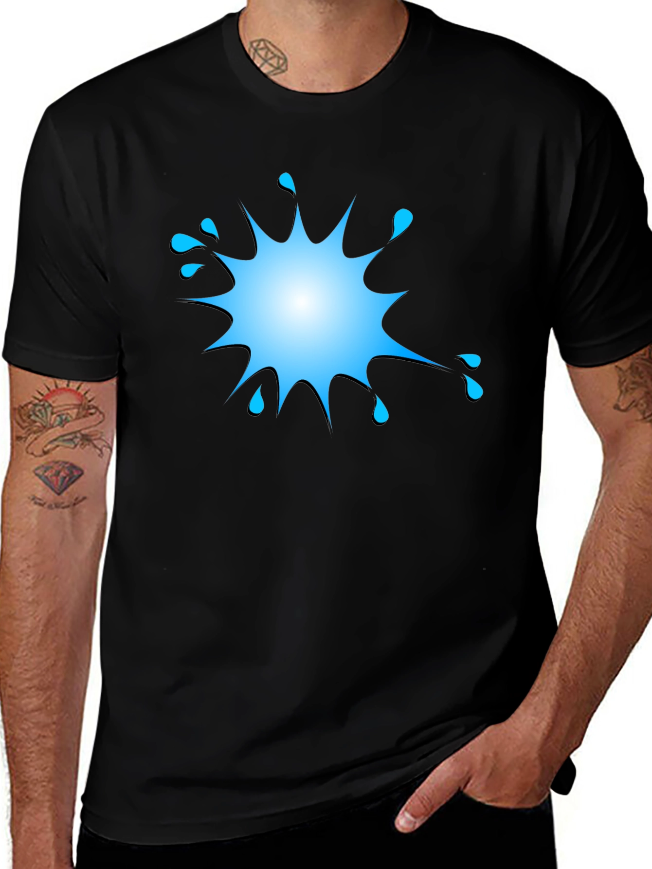 Splash Graphic Black Tee