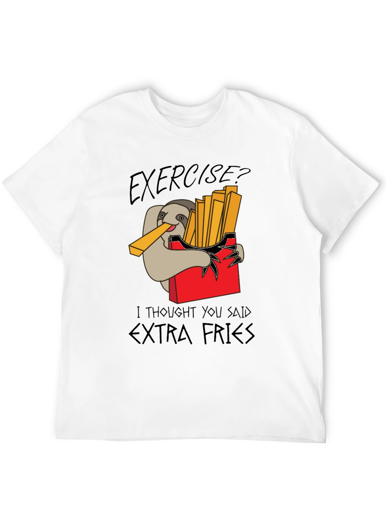Exercise? Extra Fries Mens T-Shirt