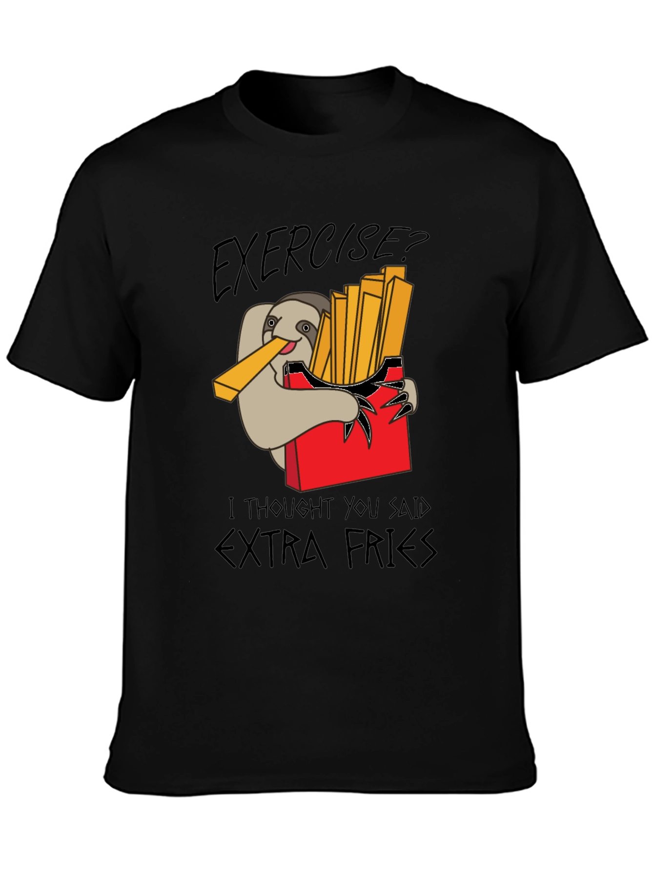 Exercise? Extra Fries Mens T-Shirt