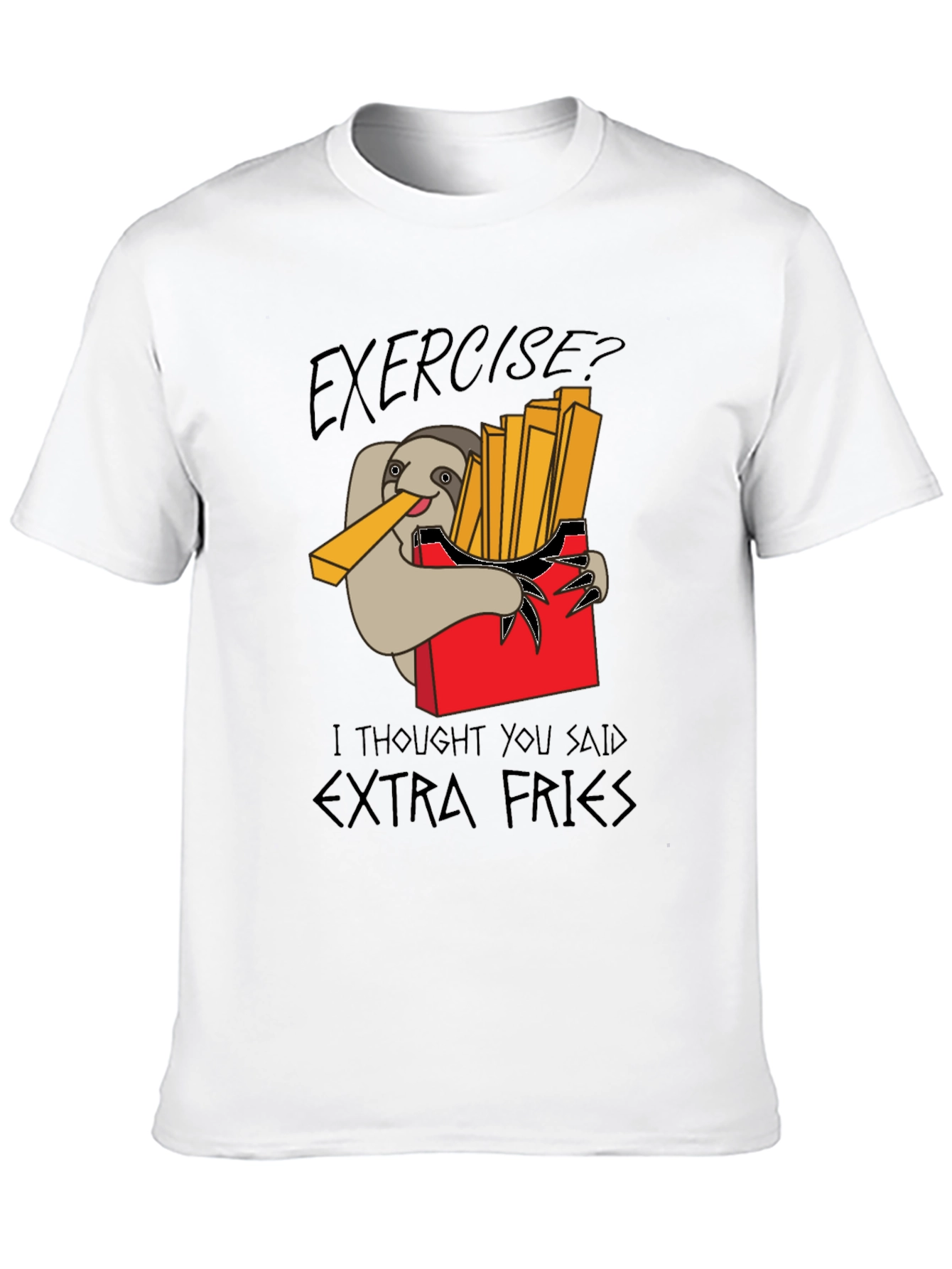 Exercise? Extra Fries Mens T-Shirt