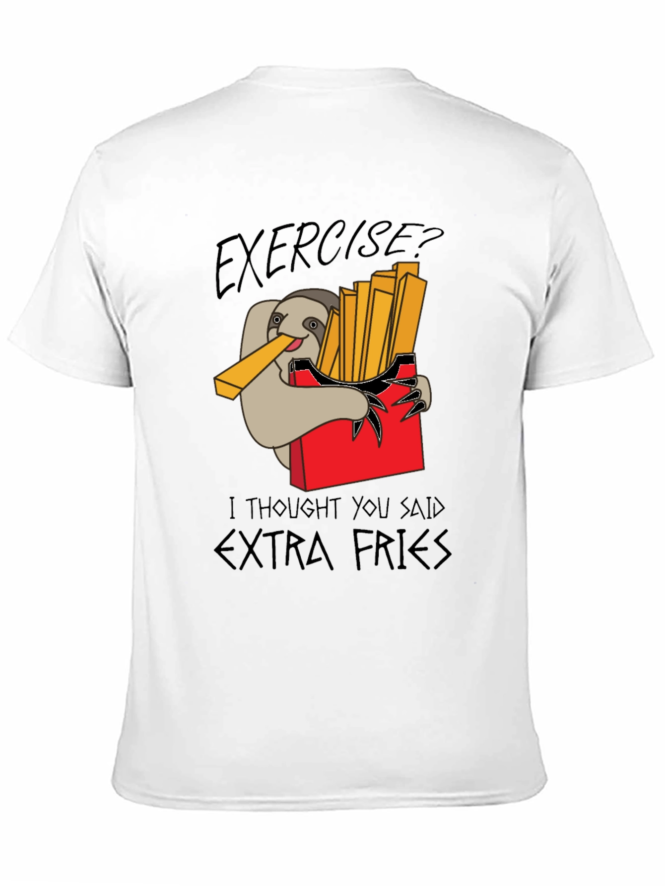 Exercise? Extra Fries Mens T-Shirt
