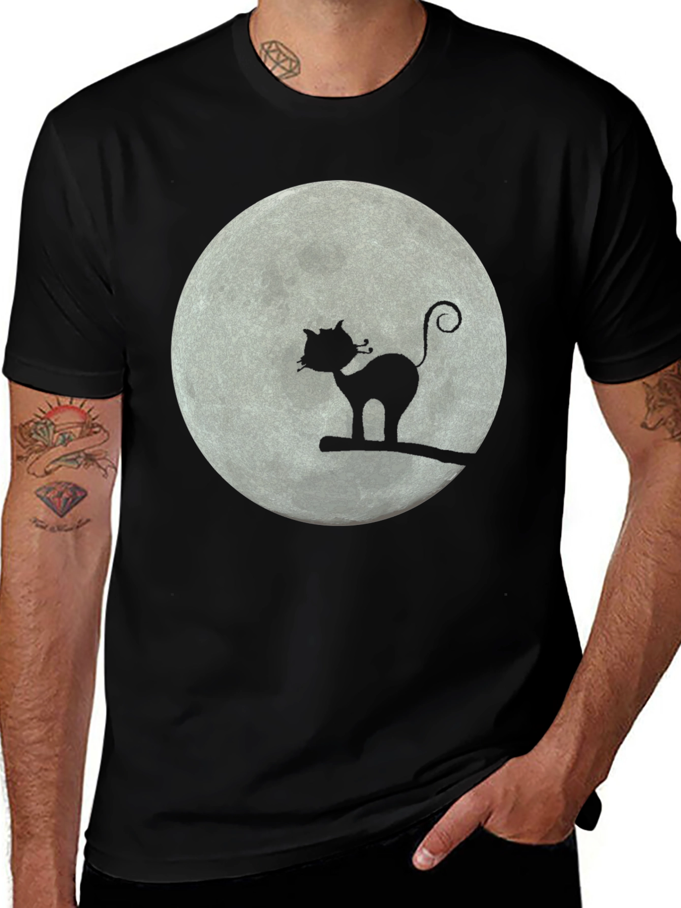 Moon Cat T-Shirt - Whimsical Graphic Tee