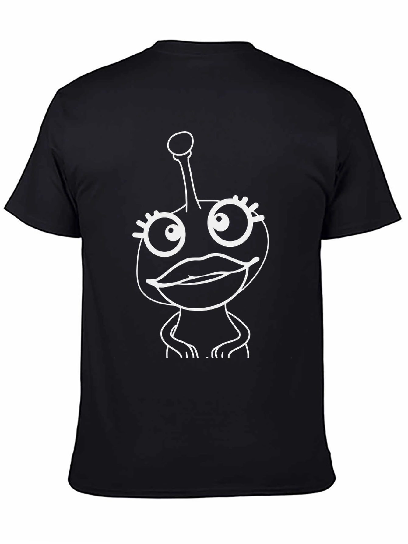 Fun Alien Graphic Tee - Black Cotton Blend