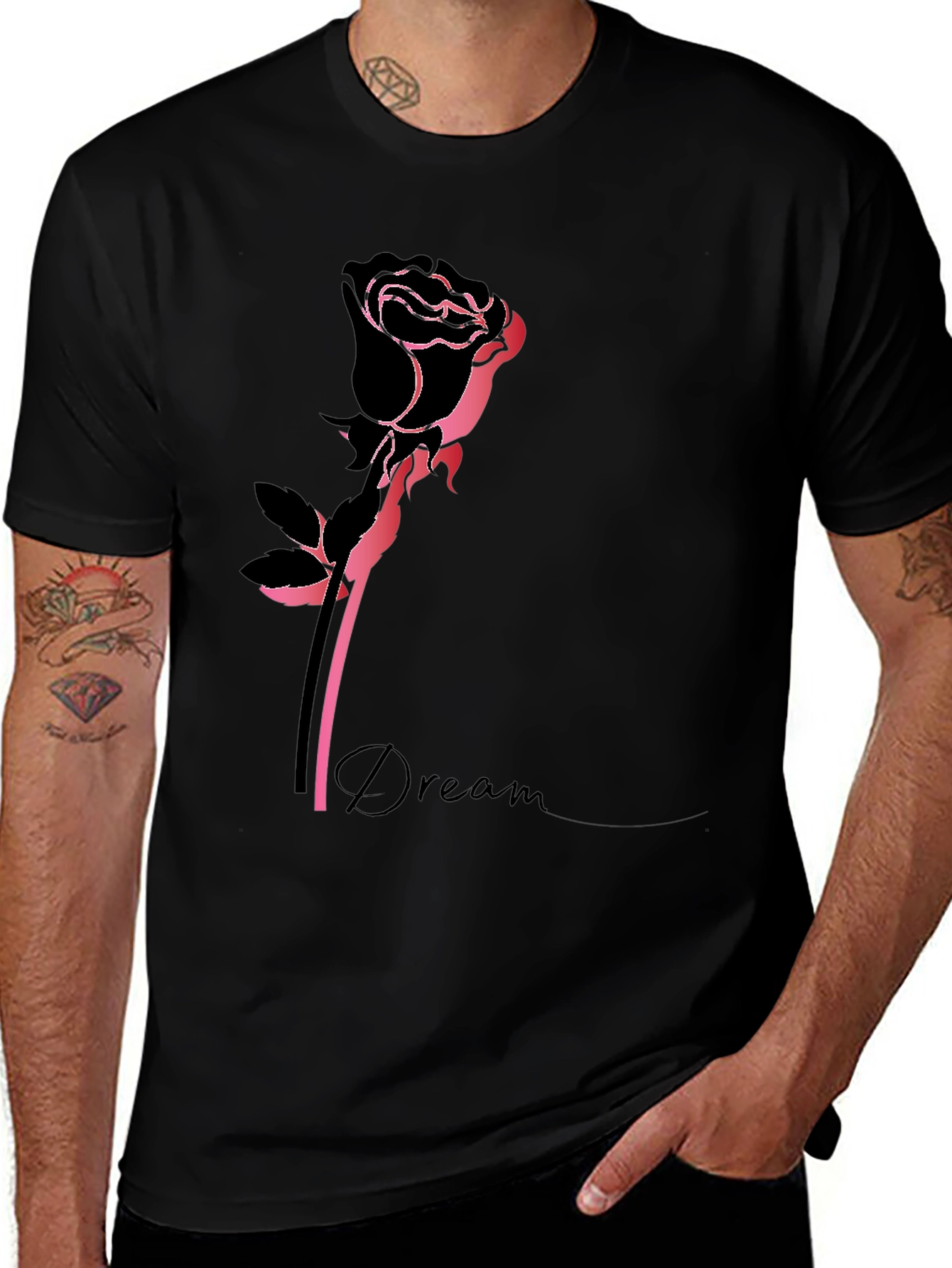 Black Rose Dream T-Shirt - Stylish Graphic Tee