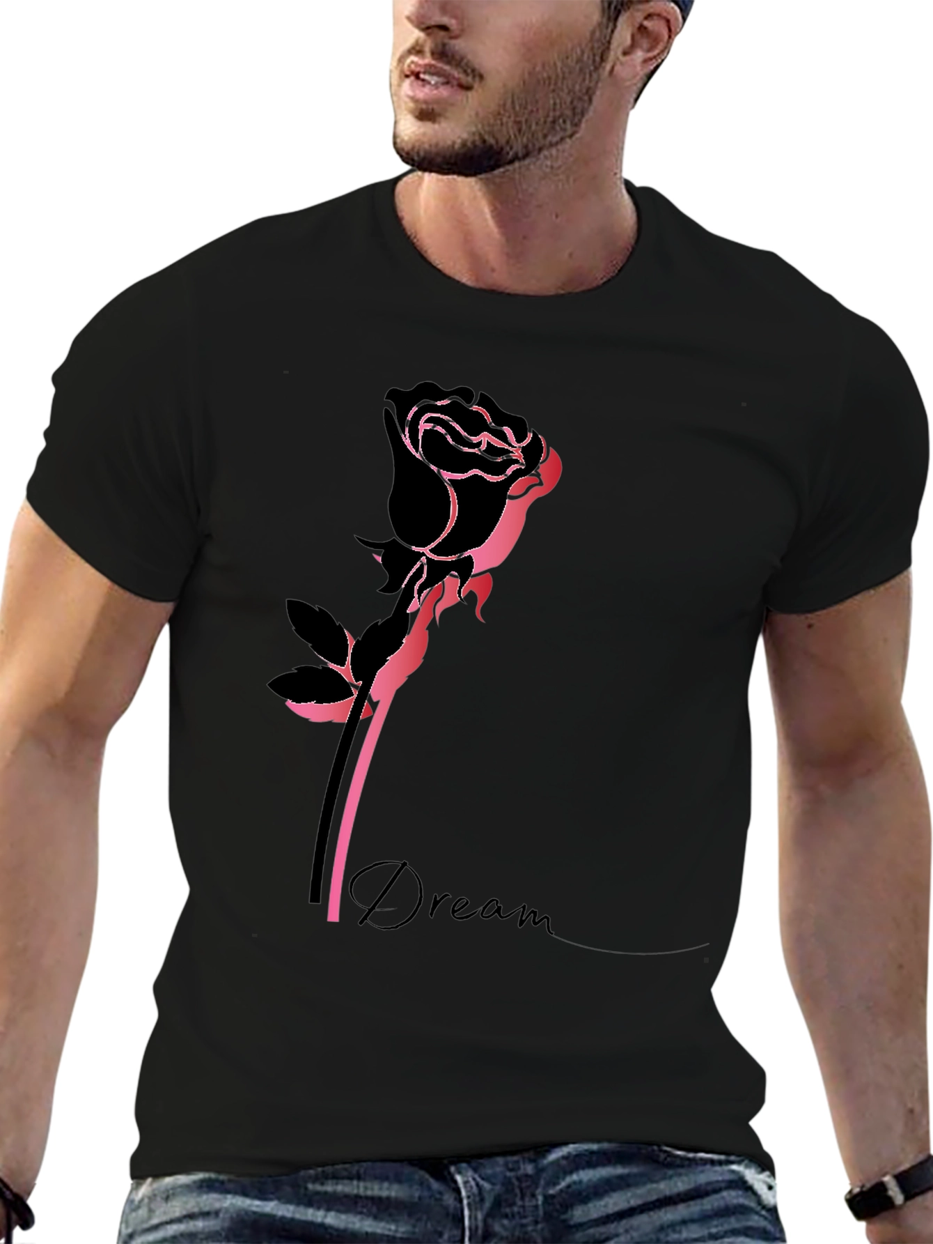 Black Rose Dream T-Shirt - Stylish Graphic Tee