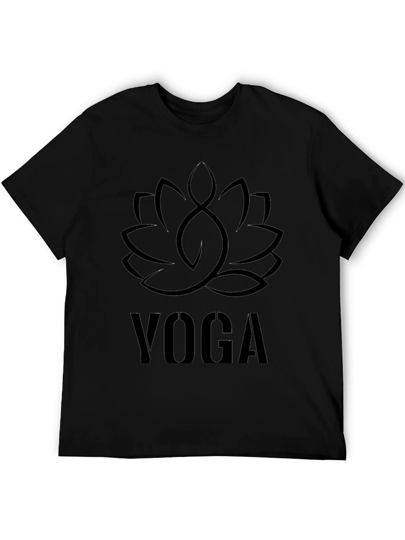 Black Yoga Lotus Flower T-Shirt
