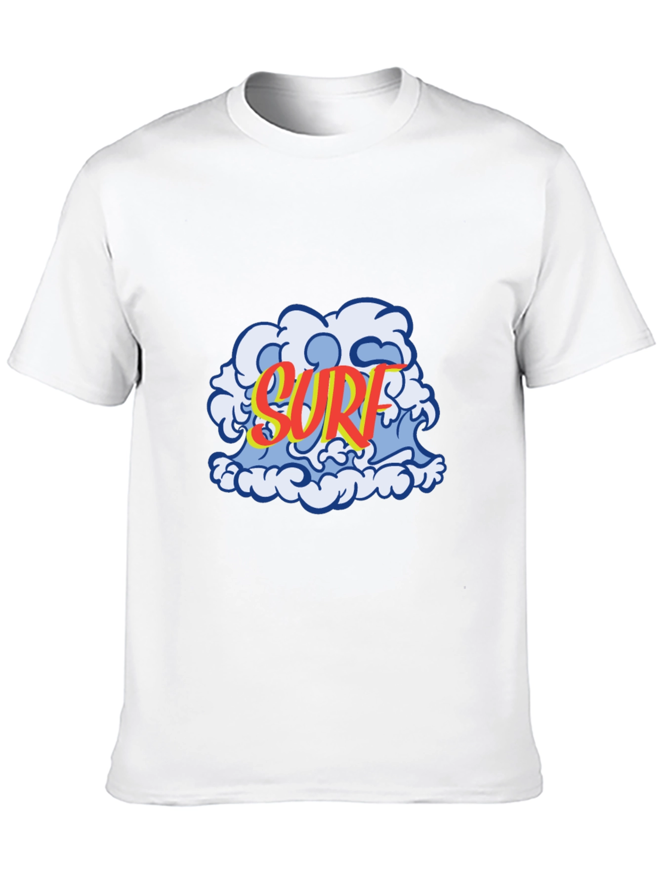 Surf Wave Graphic Tee - Black Cotton T-Shirt