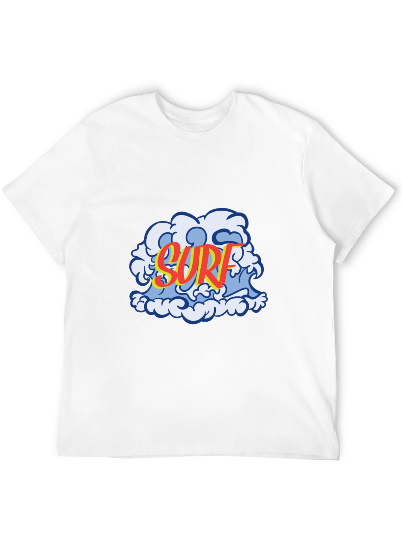 Surf Wave Graphic Tee - Black Cotton T-Shirt