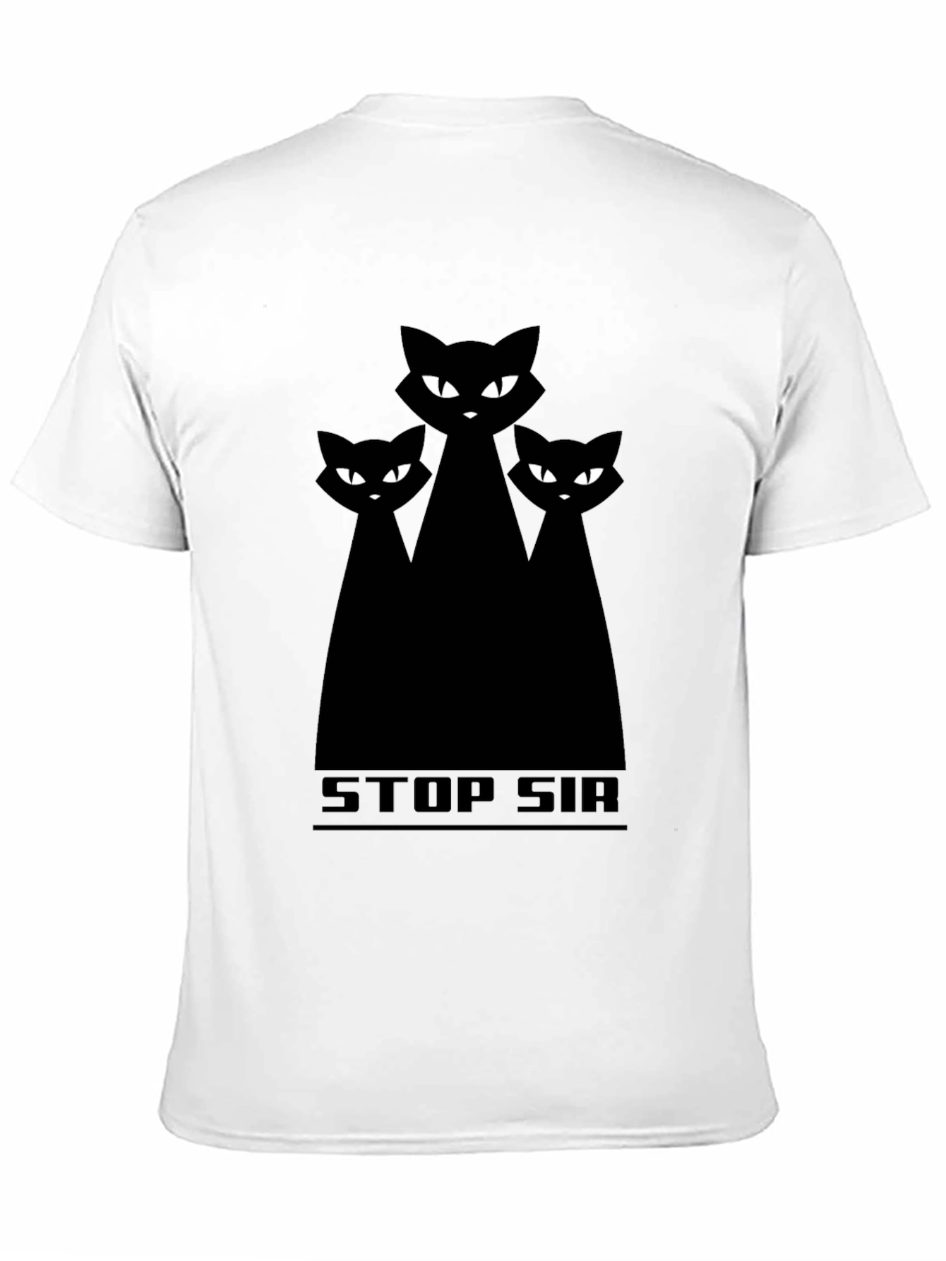 STOP SIR Three Black Cats Graphic T-Shirt