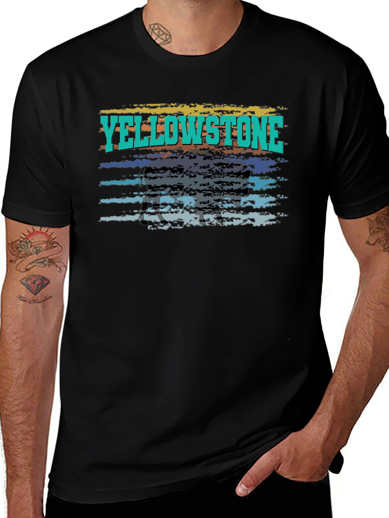 Yellowstone Graphic Tee - Black Cotton T-Shirt