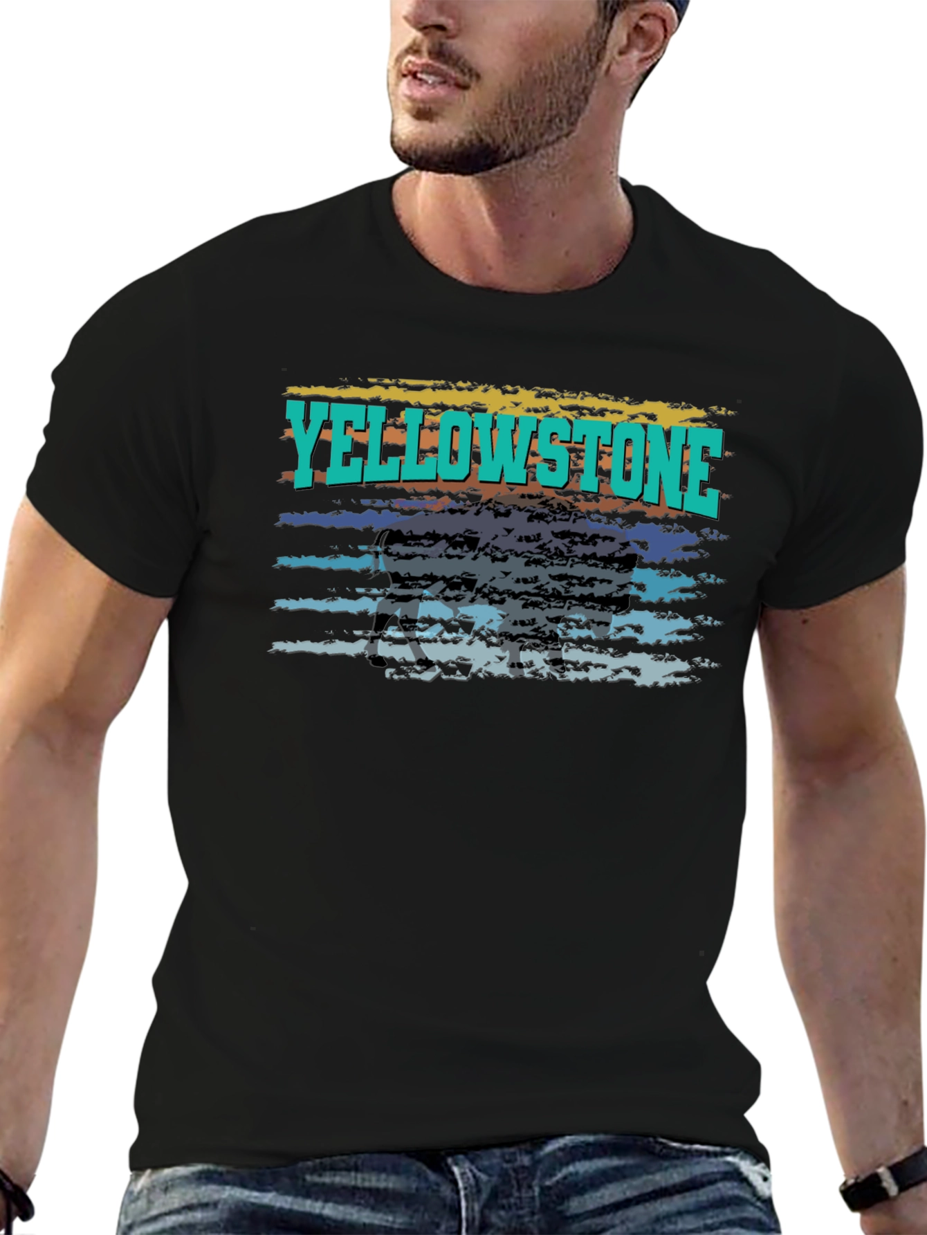 Yellowstone Graphic Tee - Black Cotton T-Shirt