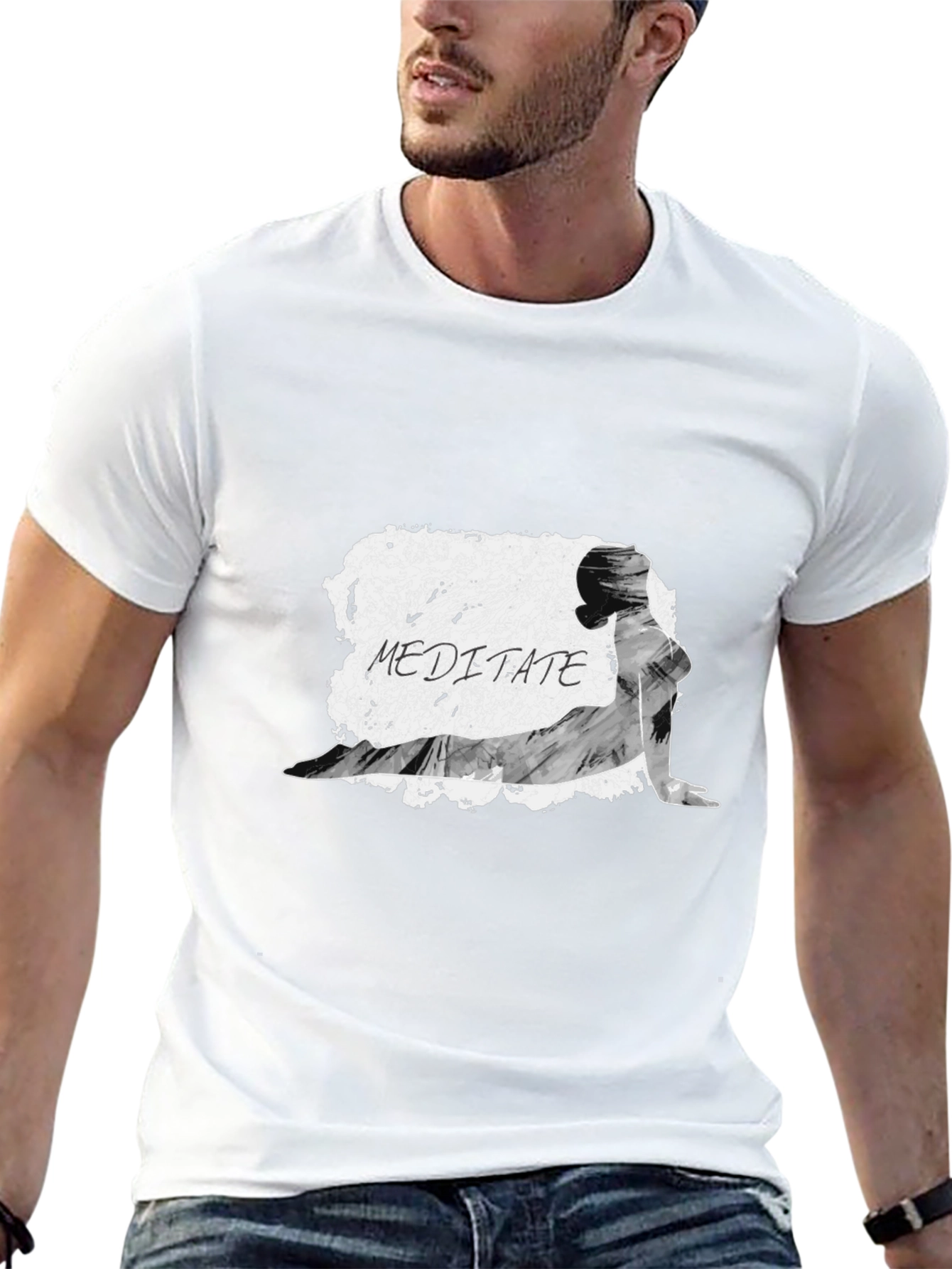 Meditate Graphic T-Shirt - Yoga Inspired Black Tee
