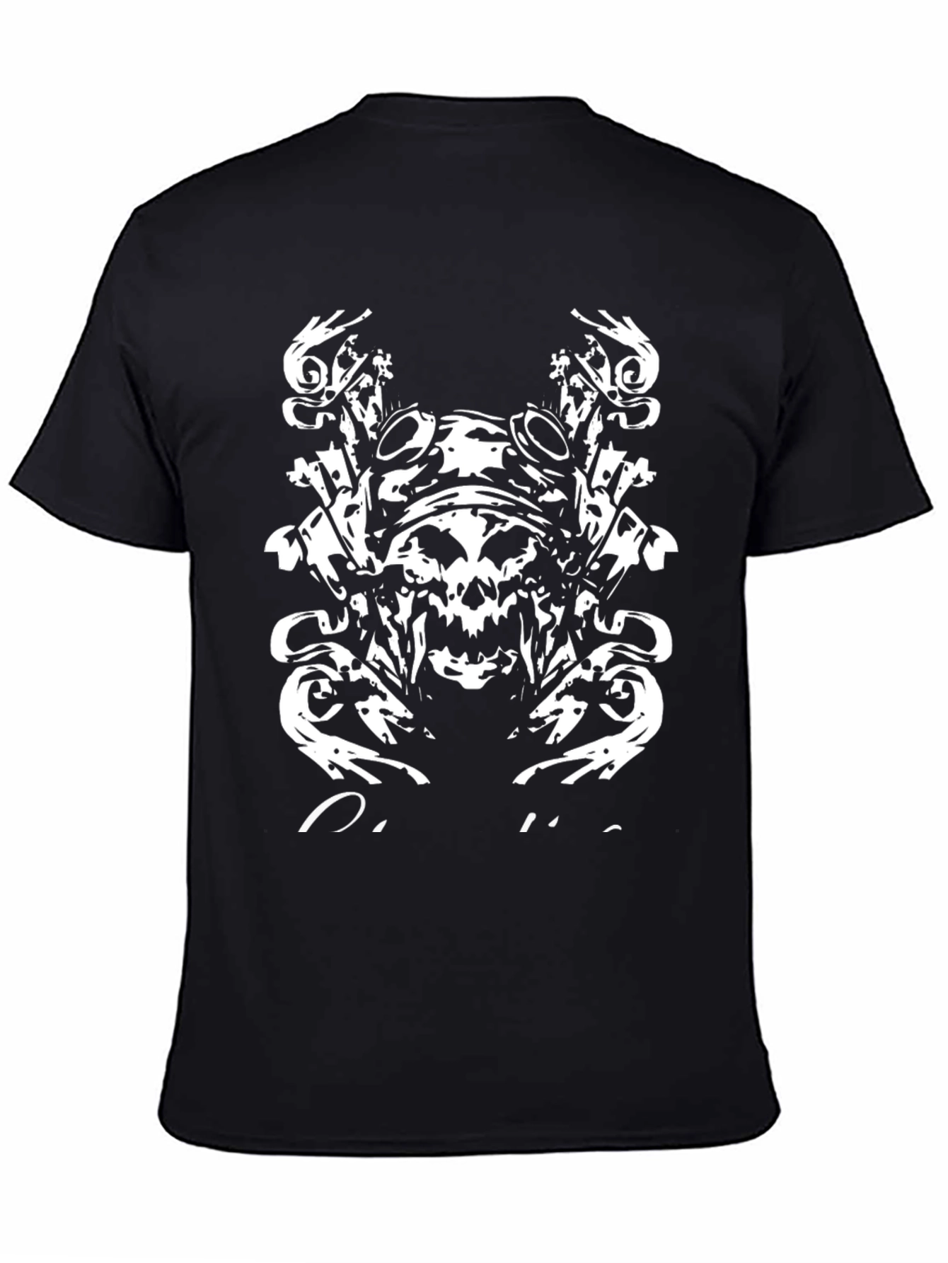 Skull Graphic Tee - Black Cotton