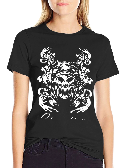 Skull Graphic Tee - Black Cotton